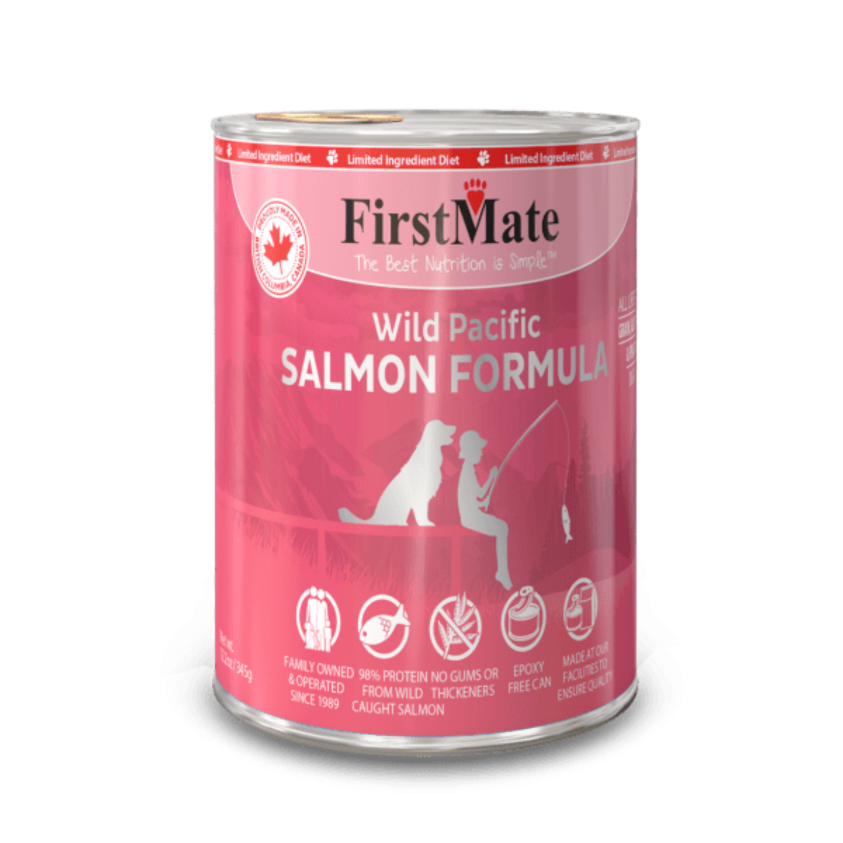 FirstMate FirstMate: LID Wild-Pacific Salmon Wet Dog Food 12.2oz