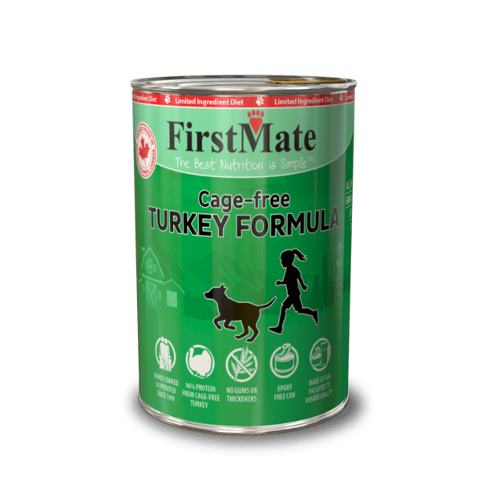 FirstMate FirstMate: Wet Dog Food: LID Cage-Free Turkey 12.2oz