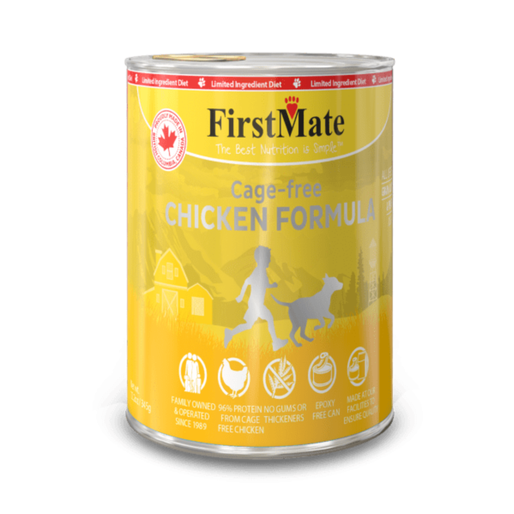 FirstMate FirstMate: Wet Dog Food: LID Cage-Free Chicken 12.2oz