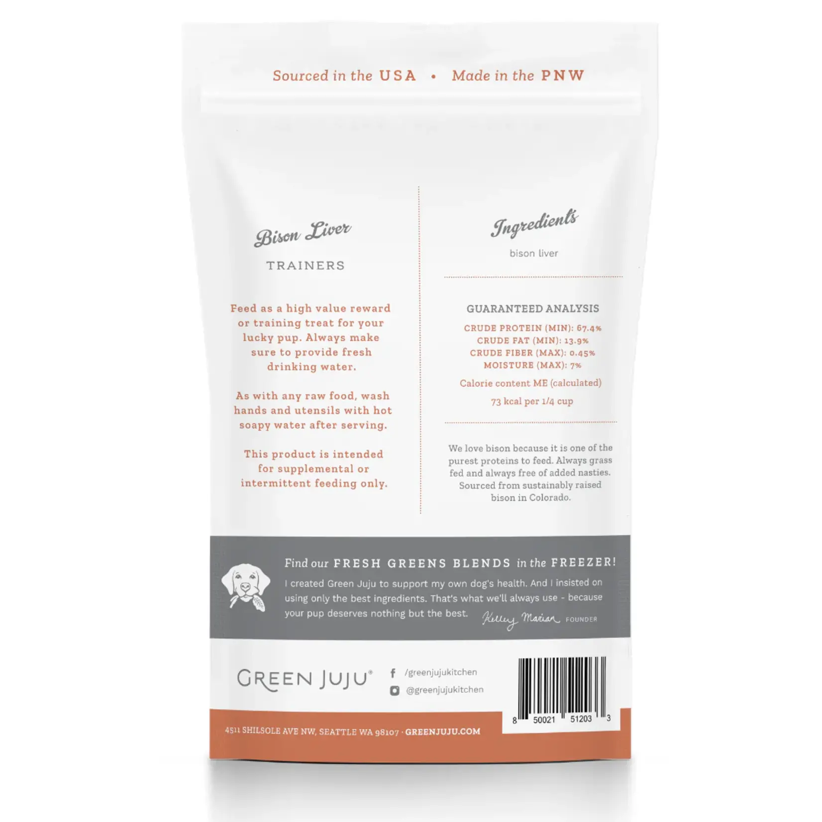 Green Juju Green Juju: Freeze Dried Trainers: Bison Liver 85g