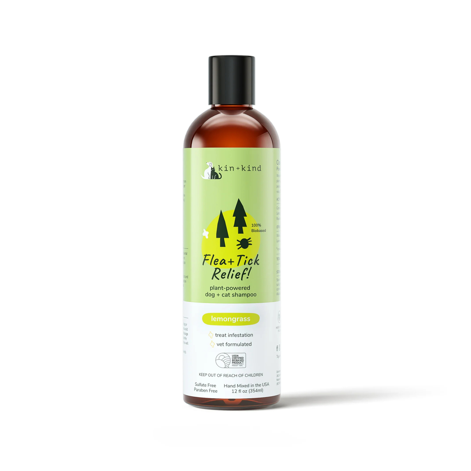 Kin & Kind Kin & Kind: Outdoor Shield: Flea & Tick Lemongrass Shampoo 12oz