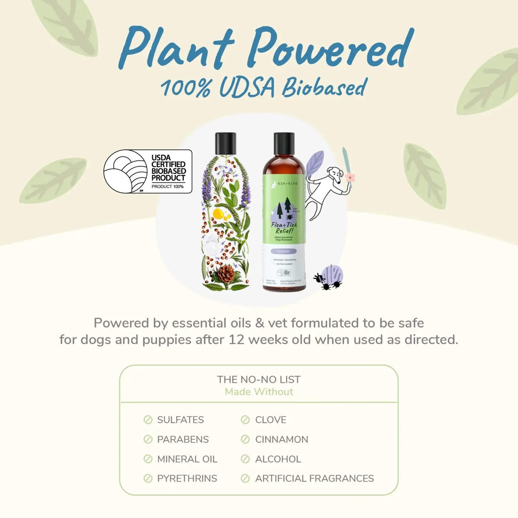 Kin & Kind Kin & Kind: Outdoor Shield: Flea & Tick Lavender Shampoo 12oz