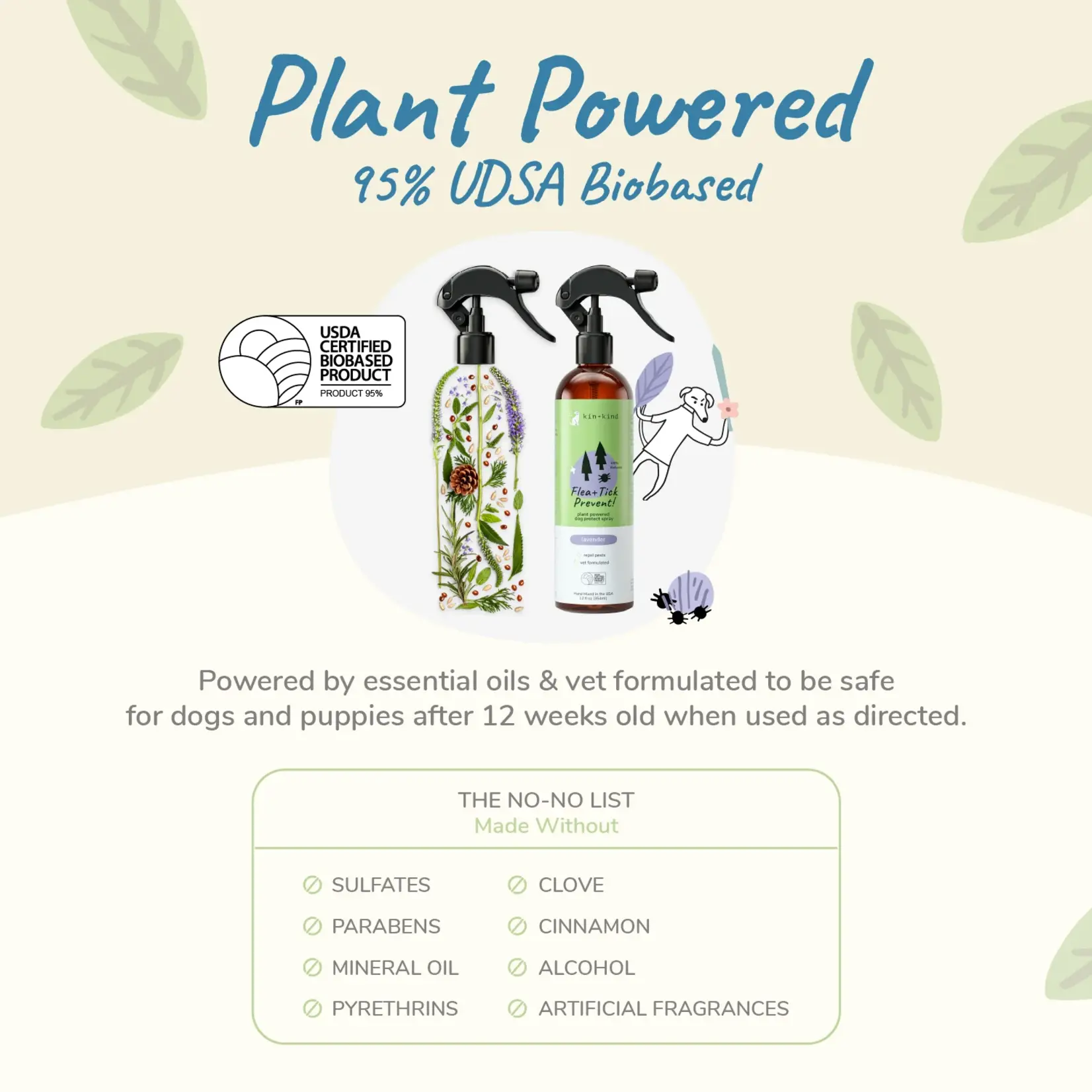 Kin & Kind Kin & Kind: Outdoor Shield: Flea & Tick Lavender Spray 12oz