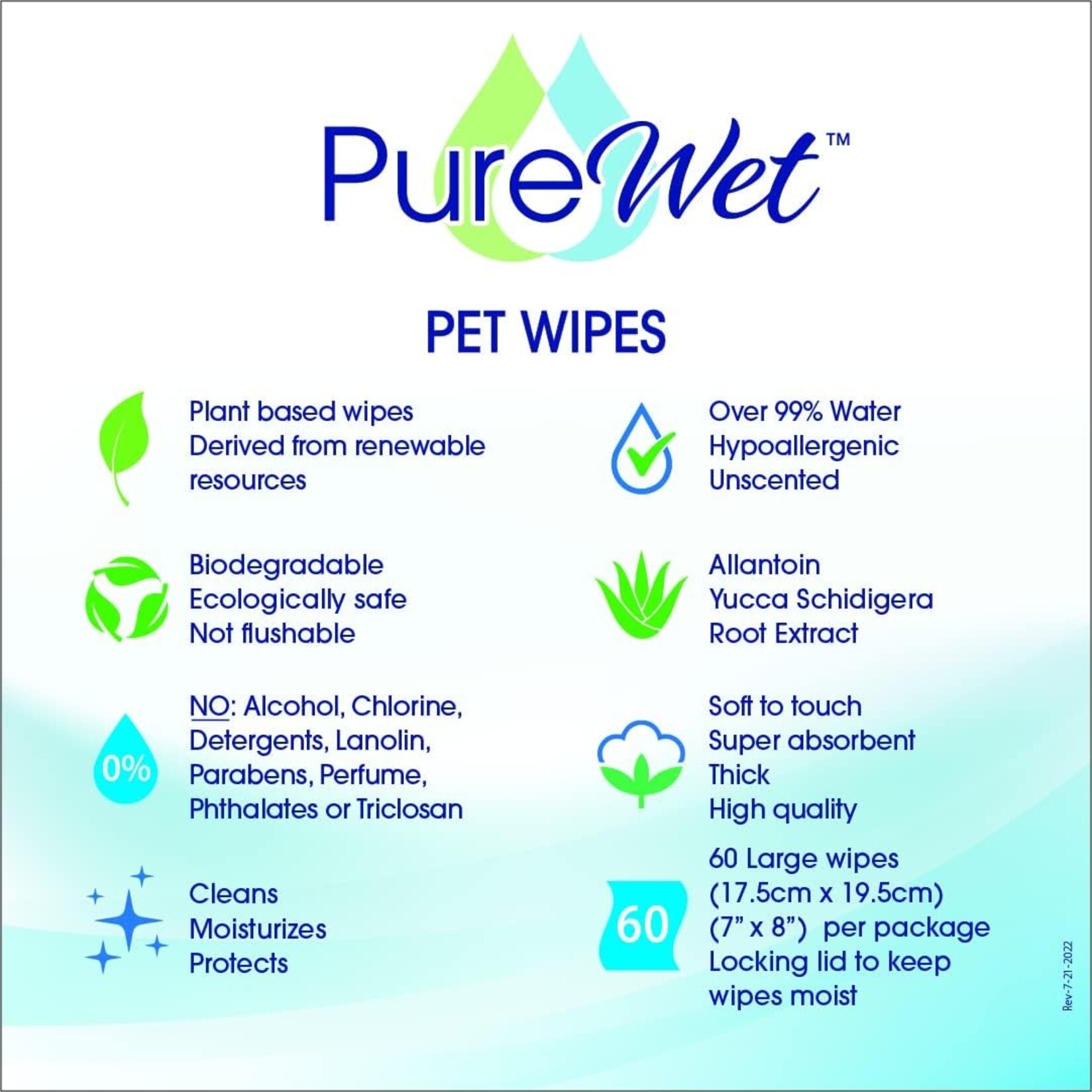 Pure Wet PureWet: Pet Wipes 60pk