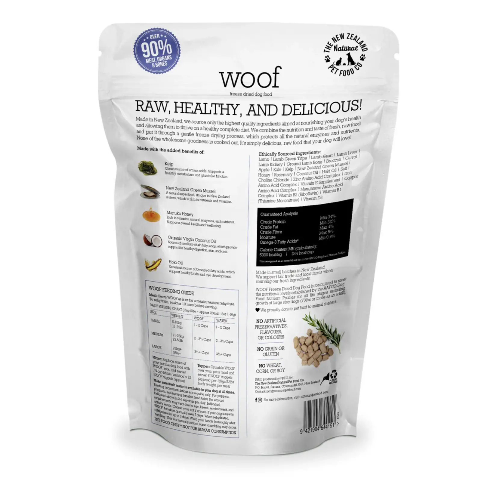 New Zealand Pet Food Co. NZPF: WOOF: Freeze Dried: Woof Lamb