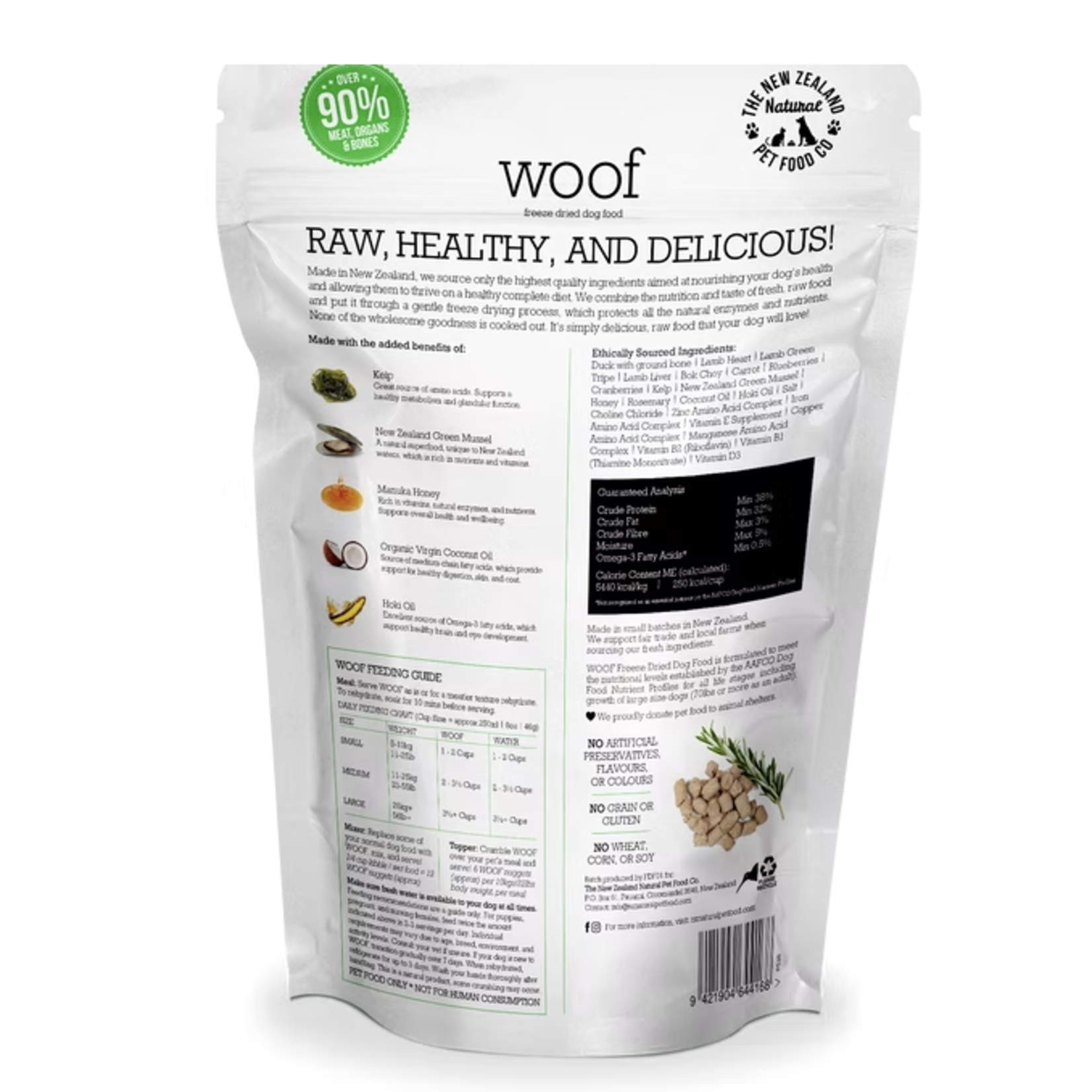 New Zealand Pet Food Co. NZPF: WOOF: Freeze Dried: Woof Duck
