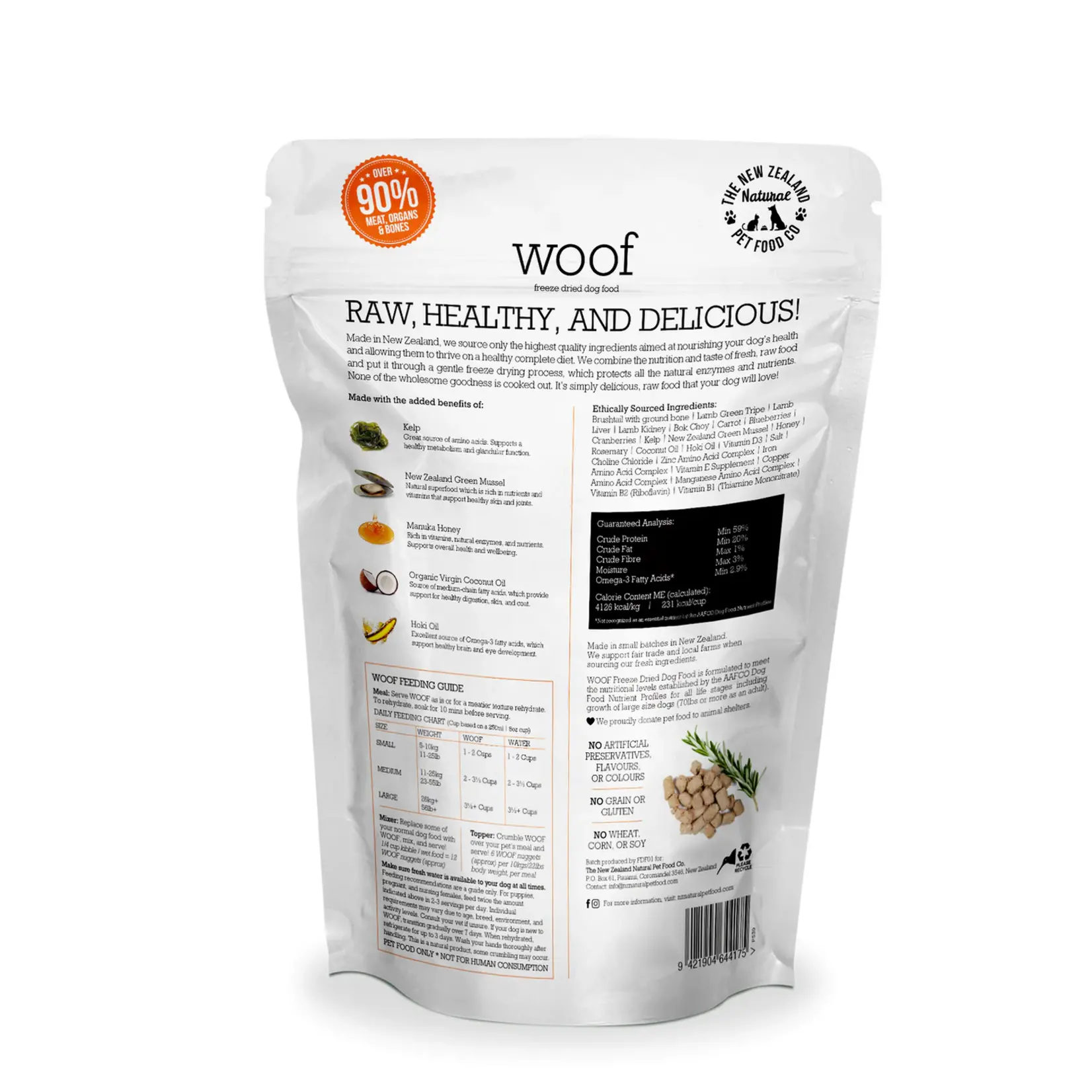 New Zealand Pet Food Co. NZPF: WOOF: Freeze Dried: Woof Wild Brushtail