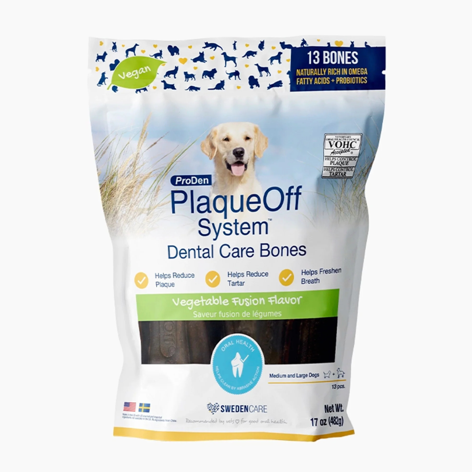 ProDen PlaqueOff ProDen: PlaqueOff: Dental Care Bones: Vegetable Fusion 13pc