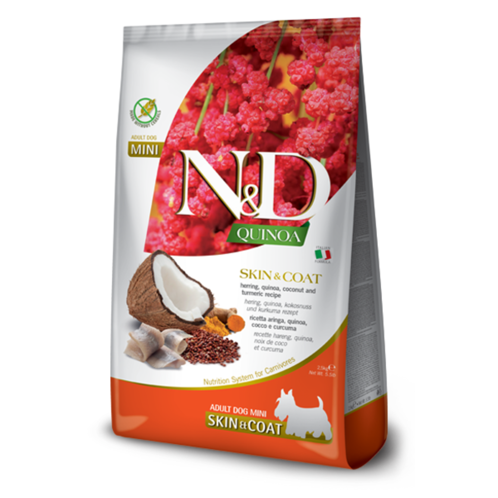Farmina Farmina: N&D Quinoa: Adult Dog Skin & Coat: Ocean Herring & Quinoa 5.5lb