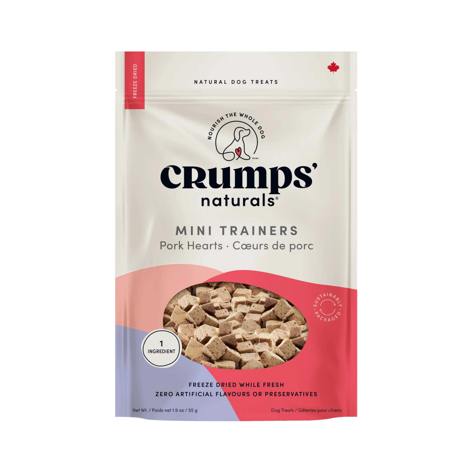 Crumps' Naturals Crumps’: Mini Trainers: Freeze-Dried Pork Hearts 115g