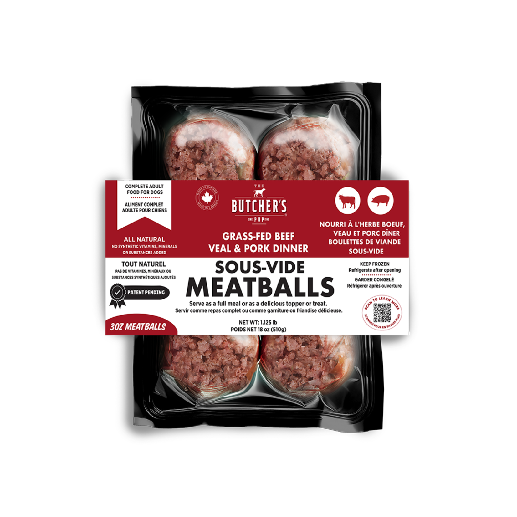 Butcher's Pup Butcher's Pup: Dinner Meatballs: Beef, Veal, Pork 1.3lb