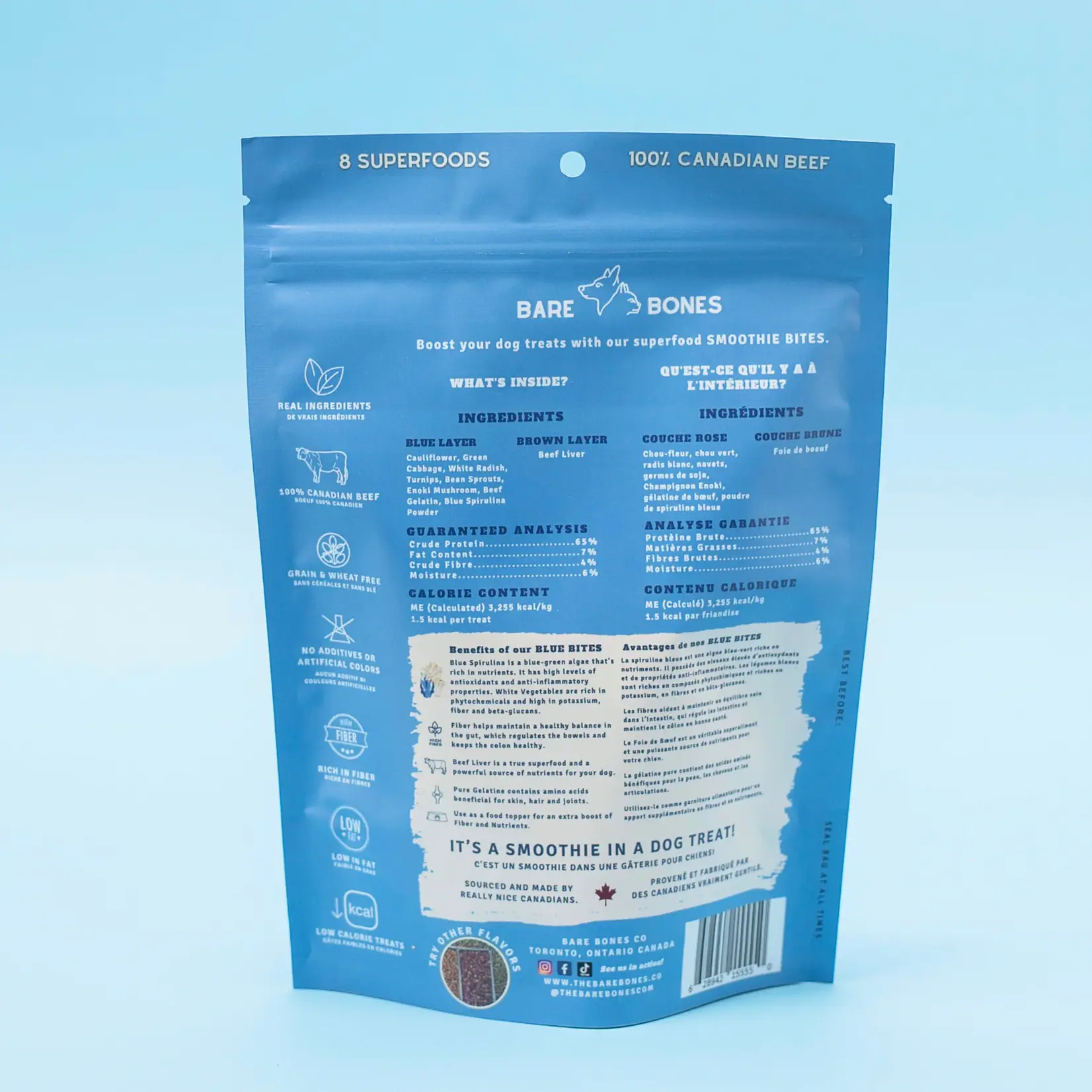 Bare Bones Co. Bare Bones: Freeze-Dried Smoothie Cubes: Blue Bites 35g