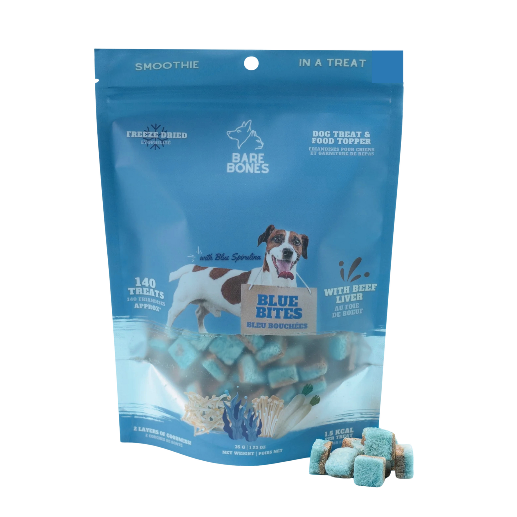 Bare Bones Co. Bare Bones: Freeze-Dried Smoothie Cubes: Blue Bites 35g