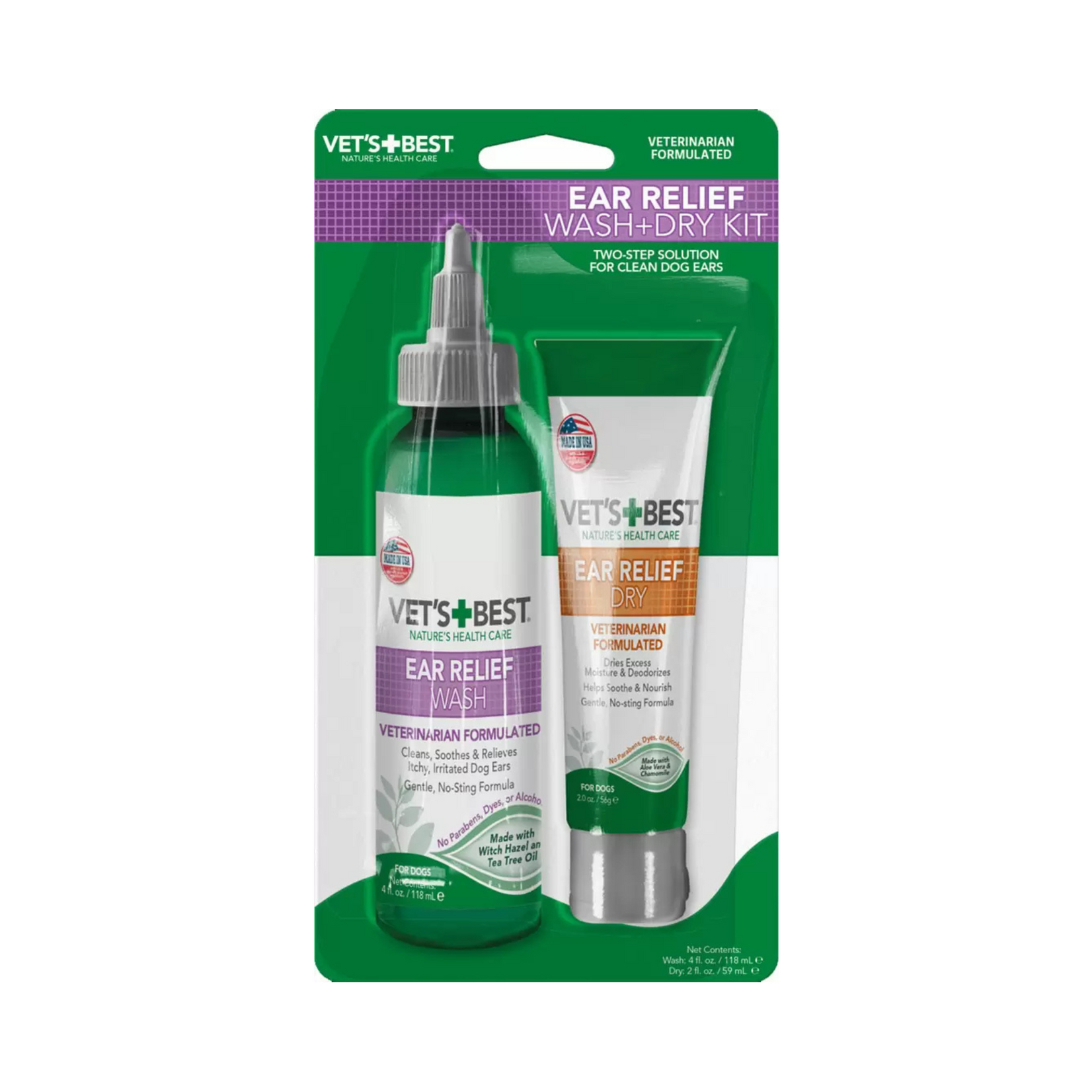 Vet's Best Vet's Best: Ear Relief Kit: Wash & Dry Combo