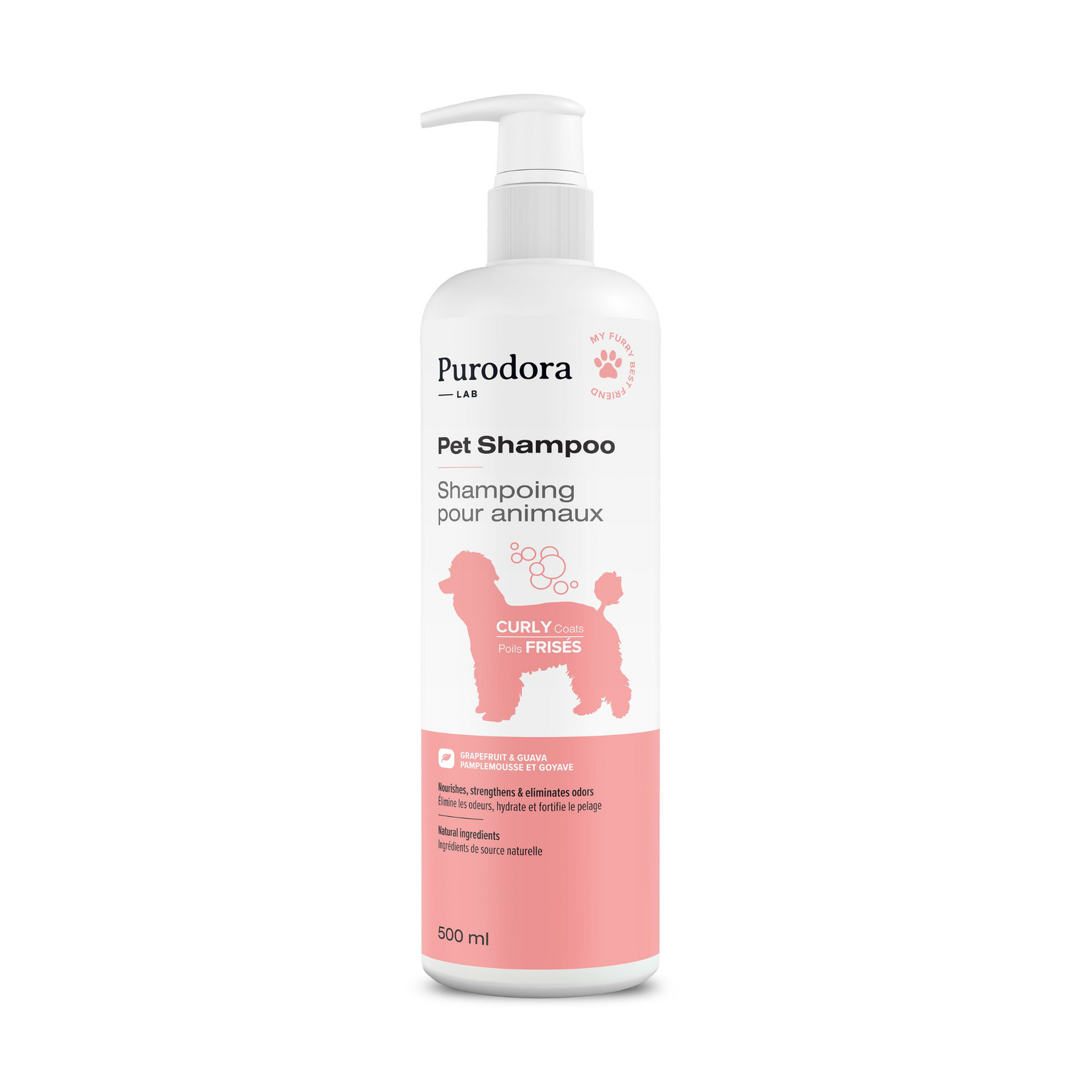 Purodora Purodora: Pet Shampoo: Curly Coats: Grapefruit & Guava 500mL