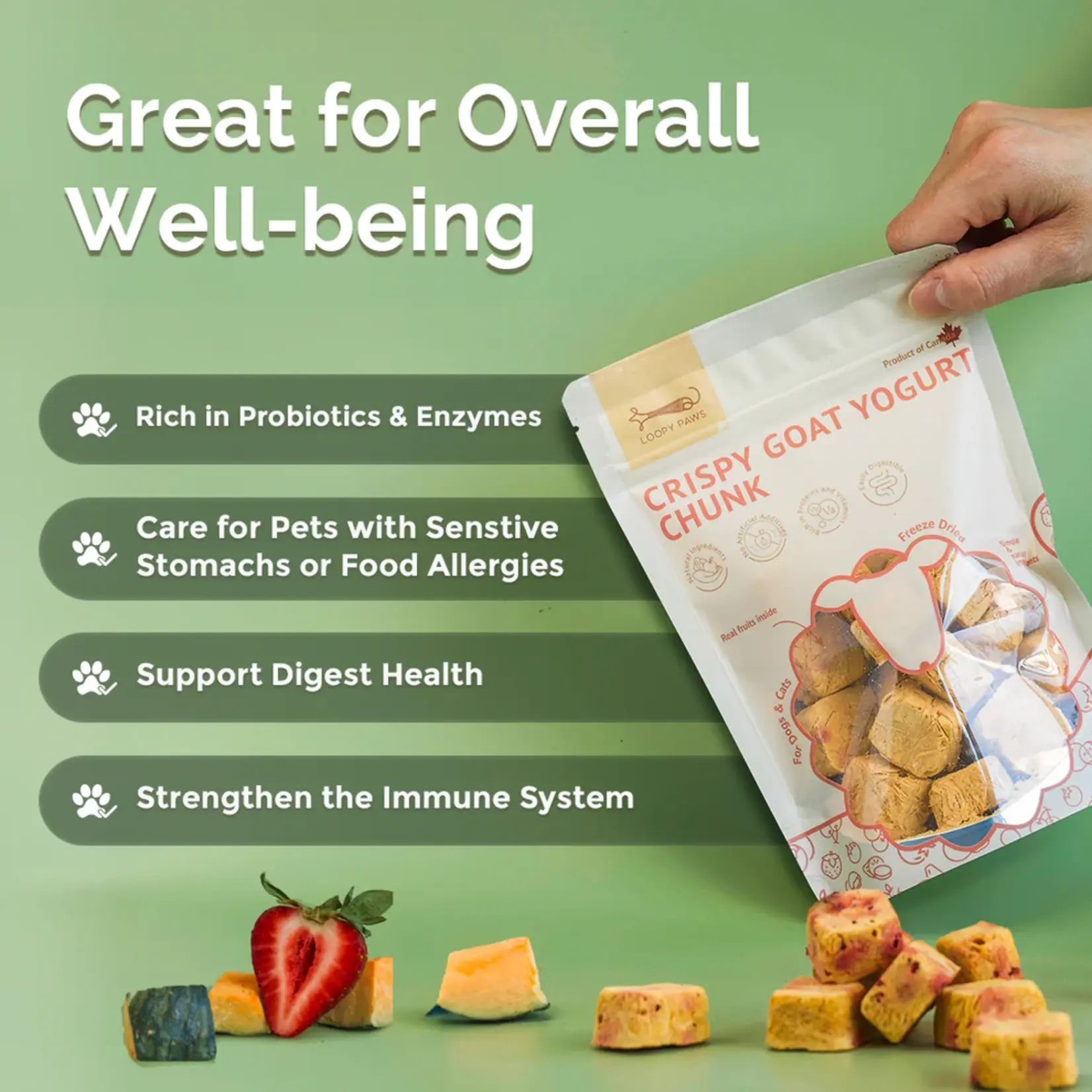 Loopy Paws Loopy Paws: Crispy Goat Yogurt: Pumpkin & Strawberry 30g