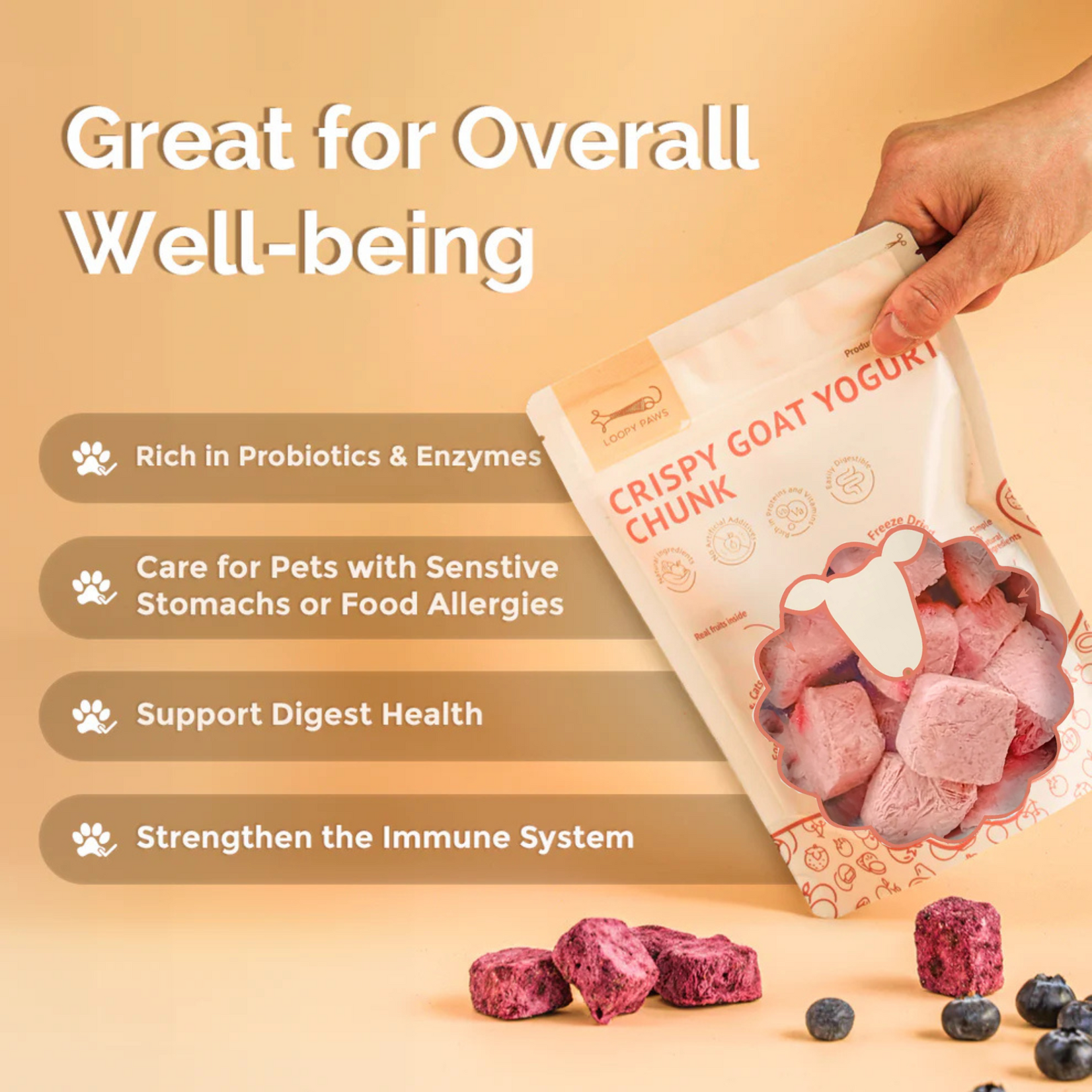 Loopy Paws Loopy Paws: Crispy Goat Yogurt: Cranberry 30g