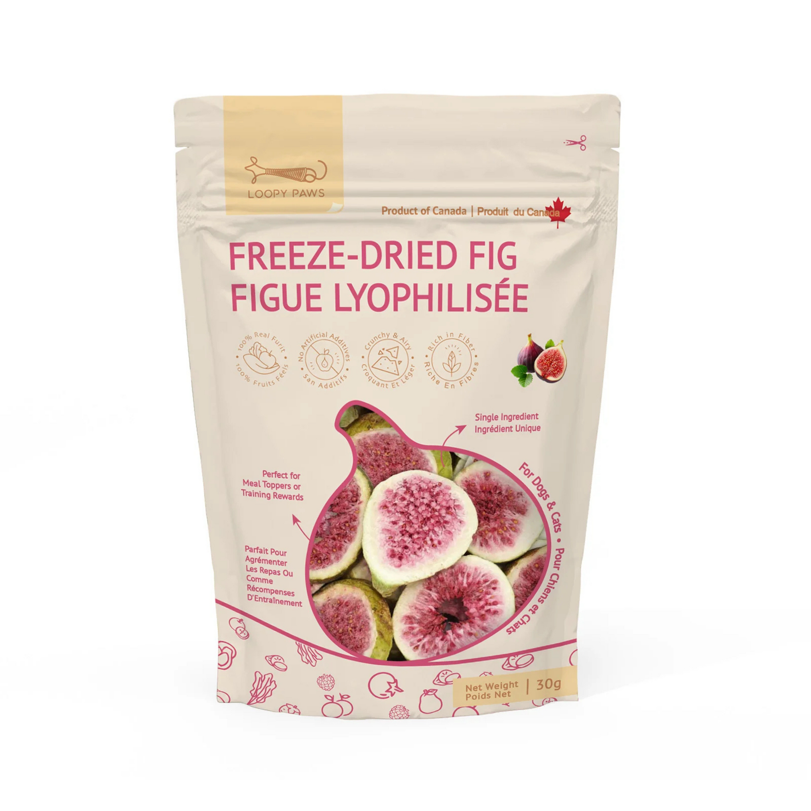 Loopy Paws Loopy Paws: Freeze-Dried Treats: Fruity Crunchy Fig 30g