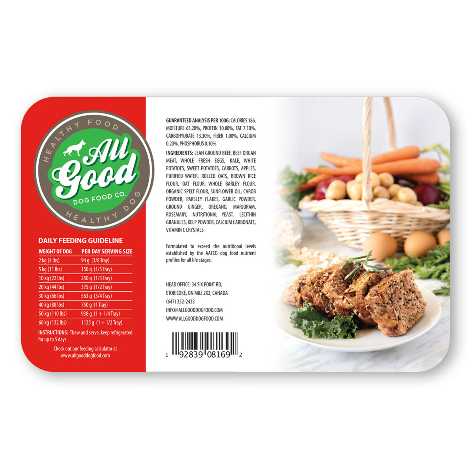 All Good Dog Food All Good: Gently Cooked Meatloaf: Beef 750g