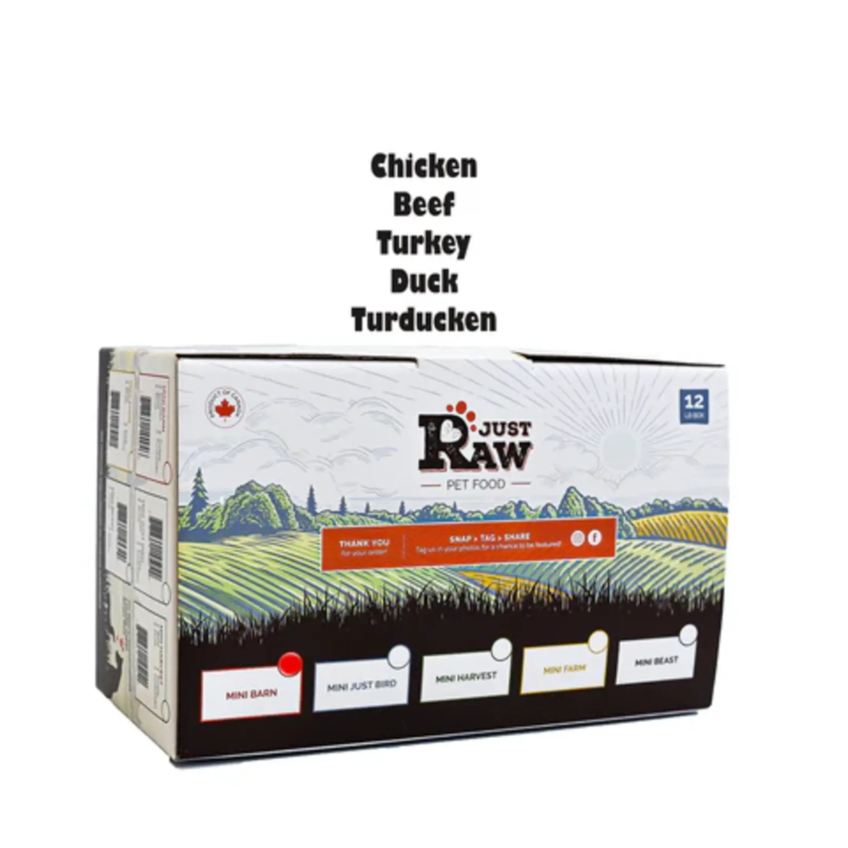 Just Raw Just Raw: Mini Barn Combo 12lb
