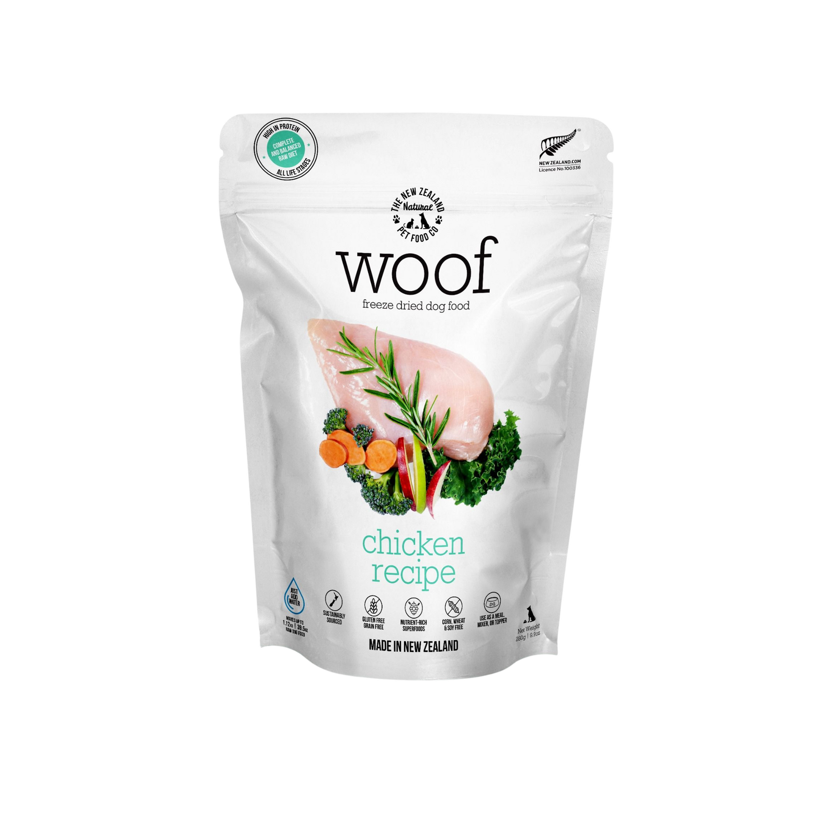 New Zealand Pet Food Co. NZPF: WOOF: Freeze Dried: Woof Chicken 280g