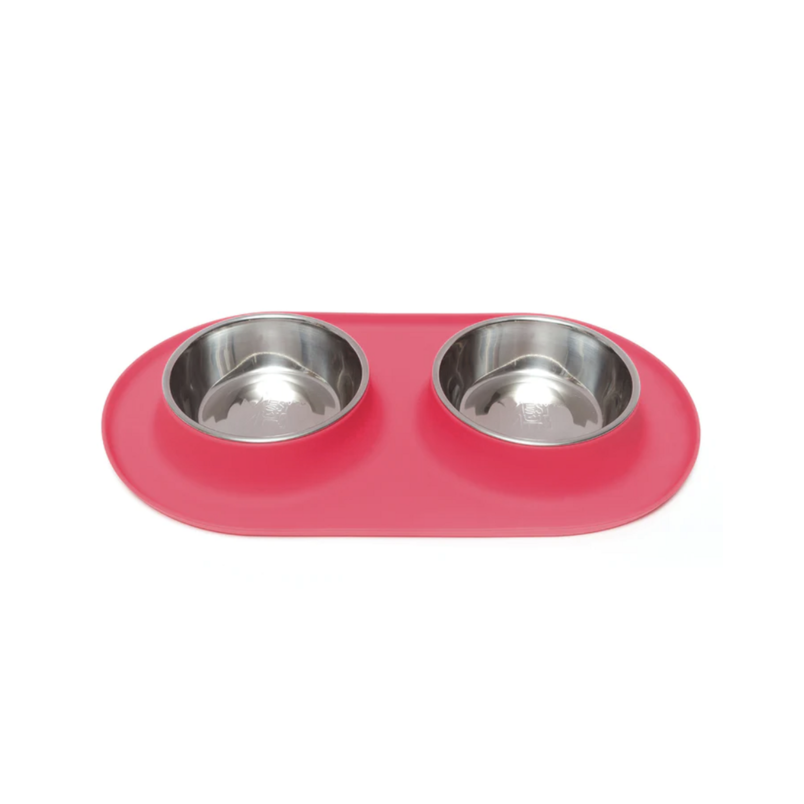 Messy Mutts Messy Mutts: Double Silicone Feeder: Stainless Saucer M