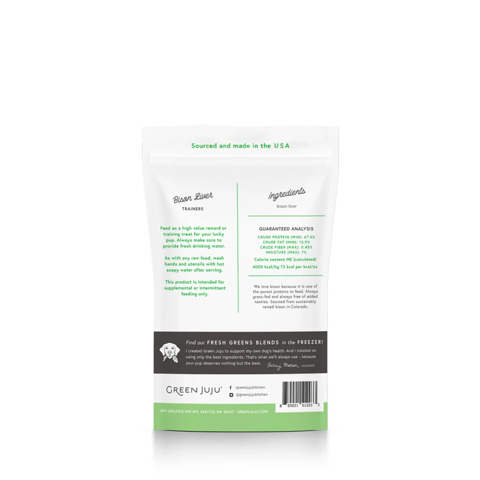 Green Juju Green Juju: Freeze Dried Trainers: Bison Liver 85g