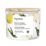 Purodora Purodora: 100% Soy Candle: Pet Odor Neutralizer: Pear & Juniper