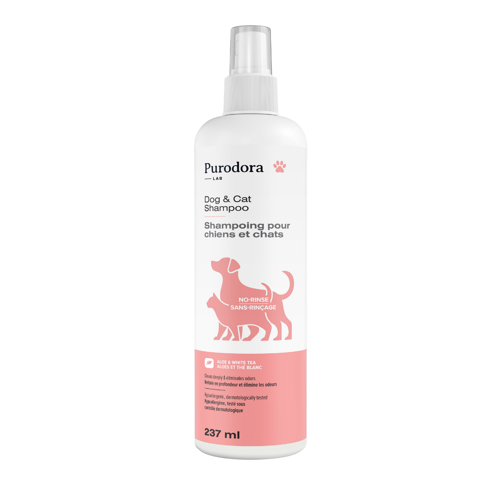 Purodora Purodora: Pet Shampoo: No-Rinse for Dogs & Cats: Aloe & White Tea 500mL