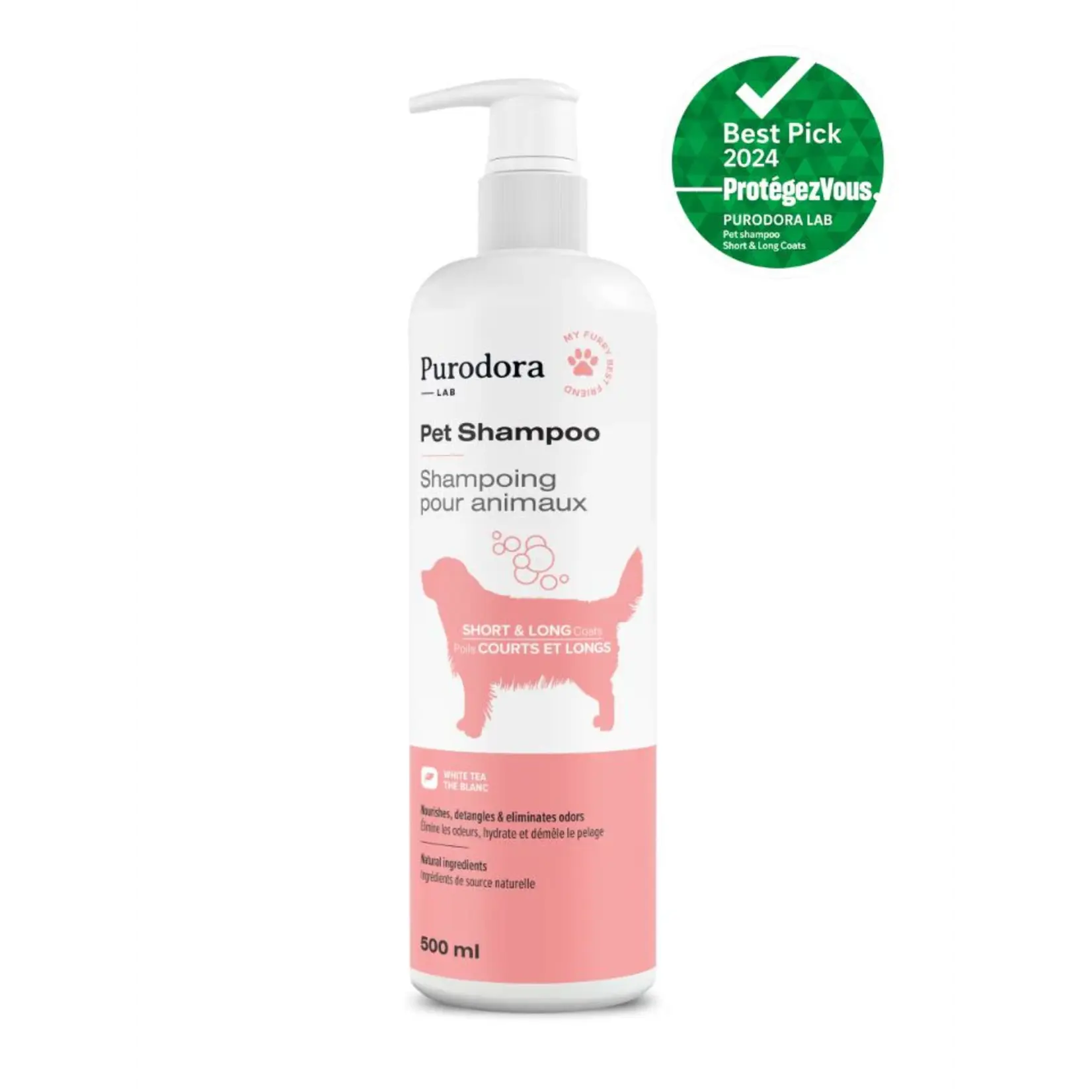 Purodora Purodora: Pet Shampoo: Short & Long Coat: White Tea 500mL