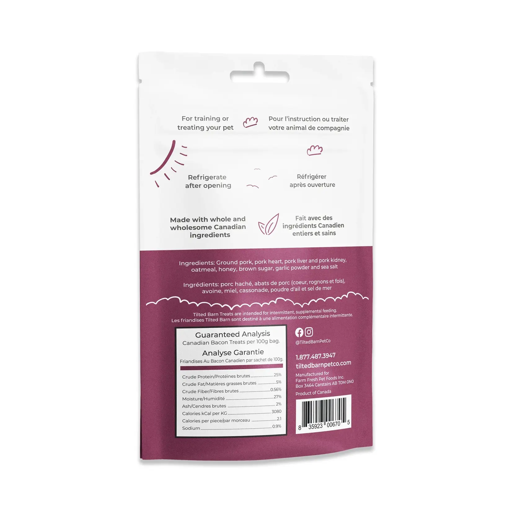Tilted Barn Tilted Barn: Canadian Bacon Treats 100g