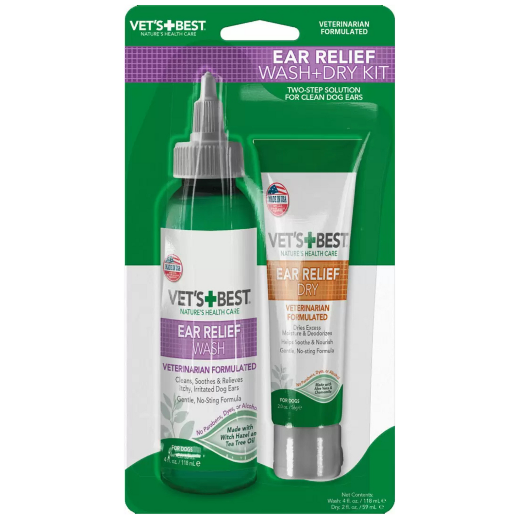 Vet's Best Vet's Best: Ear Relief Kit: Wash & Dry Combo