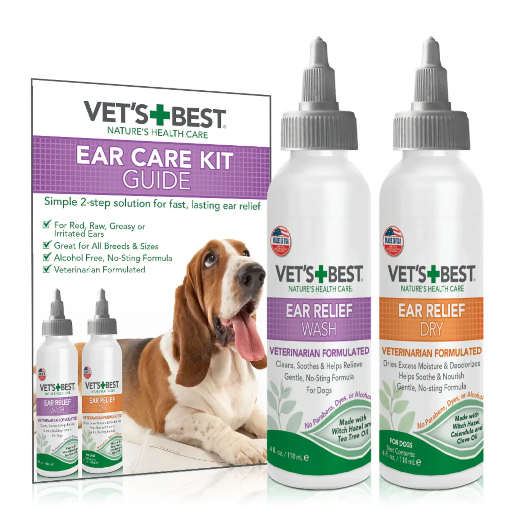 Vet's Best Vet's Best: Ear Relief Kit: Wash & Dry Combo