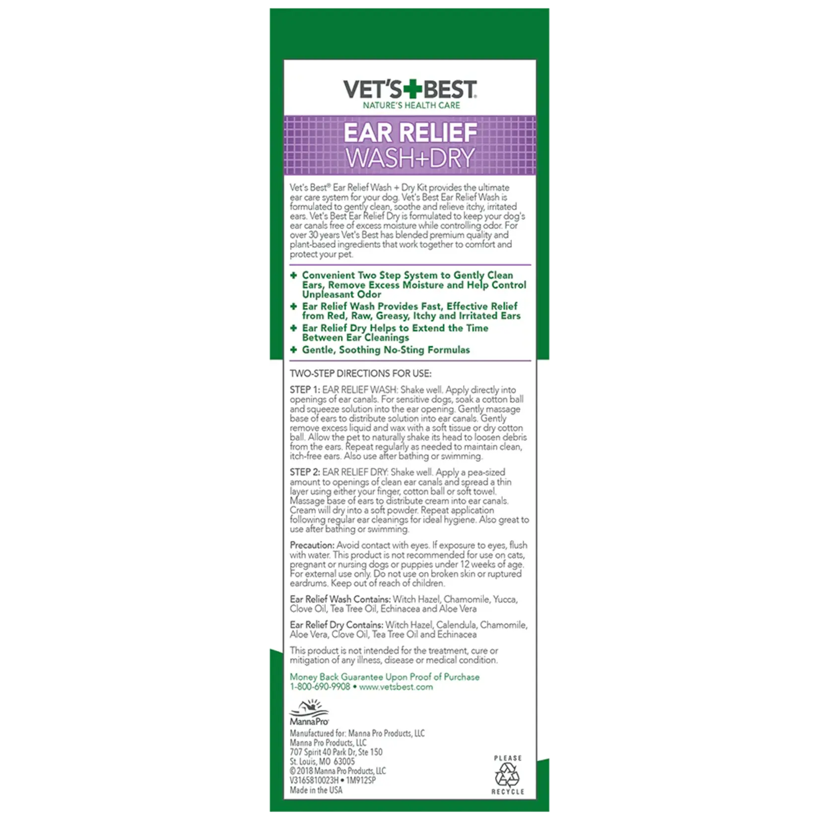 Vet's Best Vet's Best: Ear Relief Kit: Wash & Dry Combo