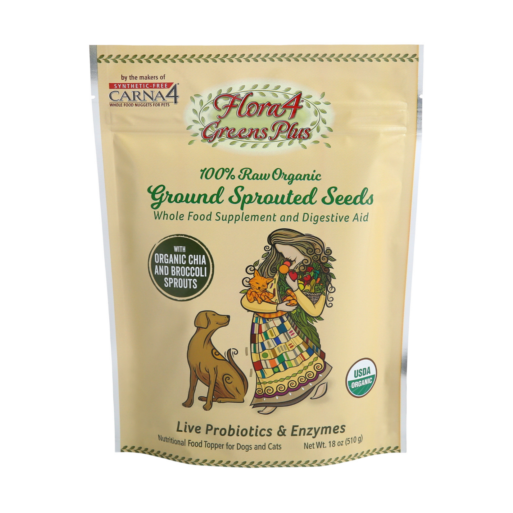 Carna4 Carna4: Flora4 Greens Plus: Sprouted Seed Topper