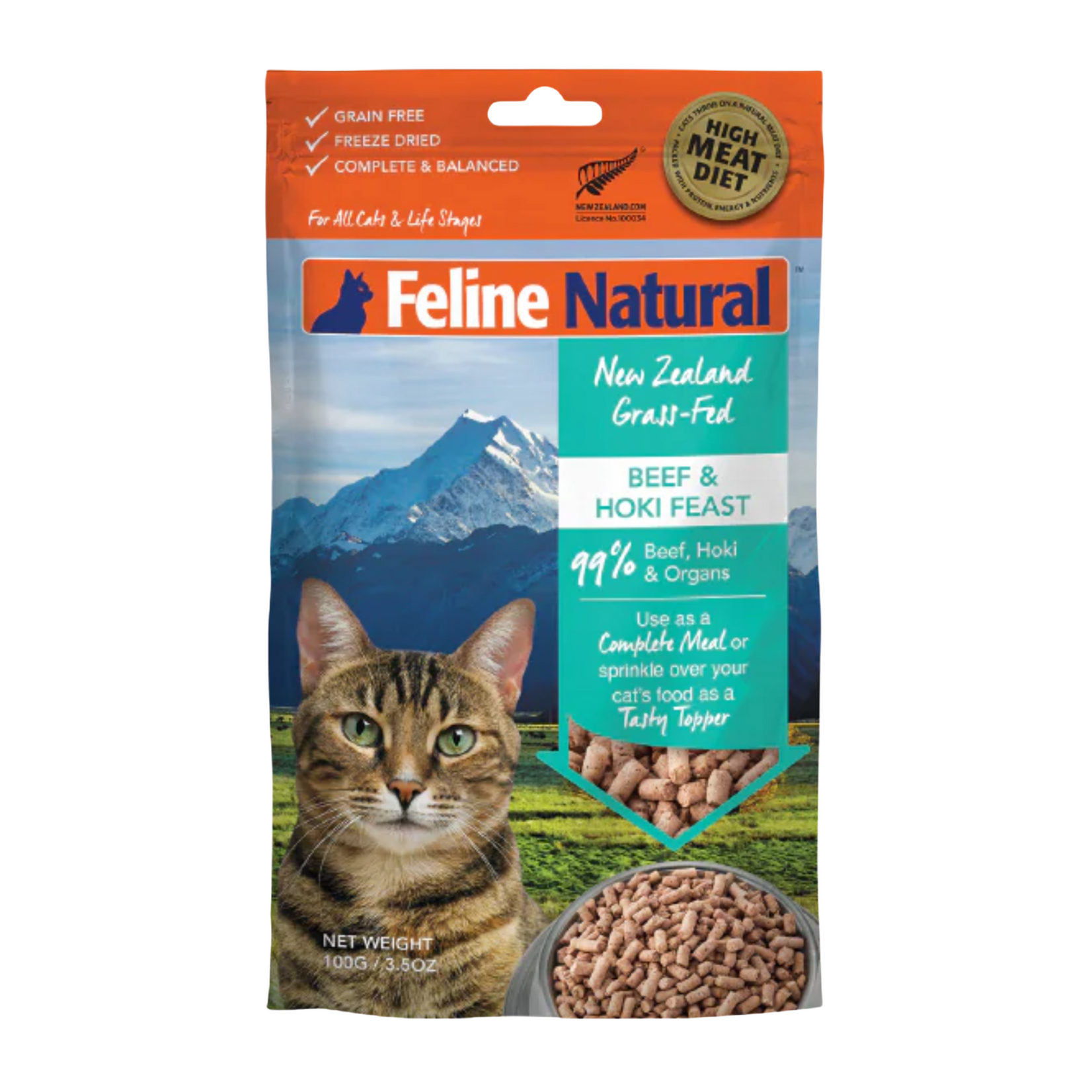 Feline Natural Feline  Natural: Freeze-Dried: Beef & Hoki Feast 100g