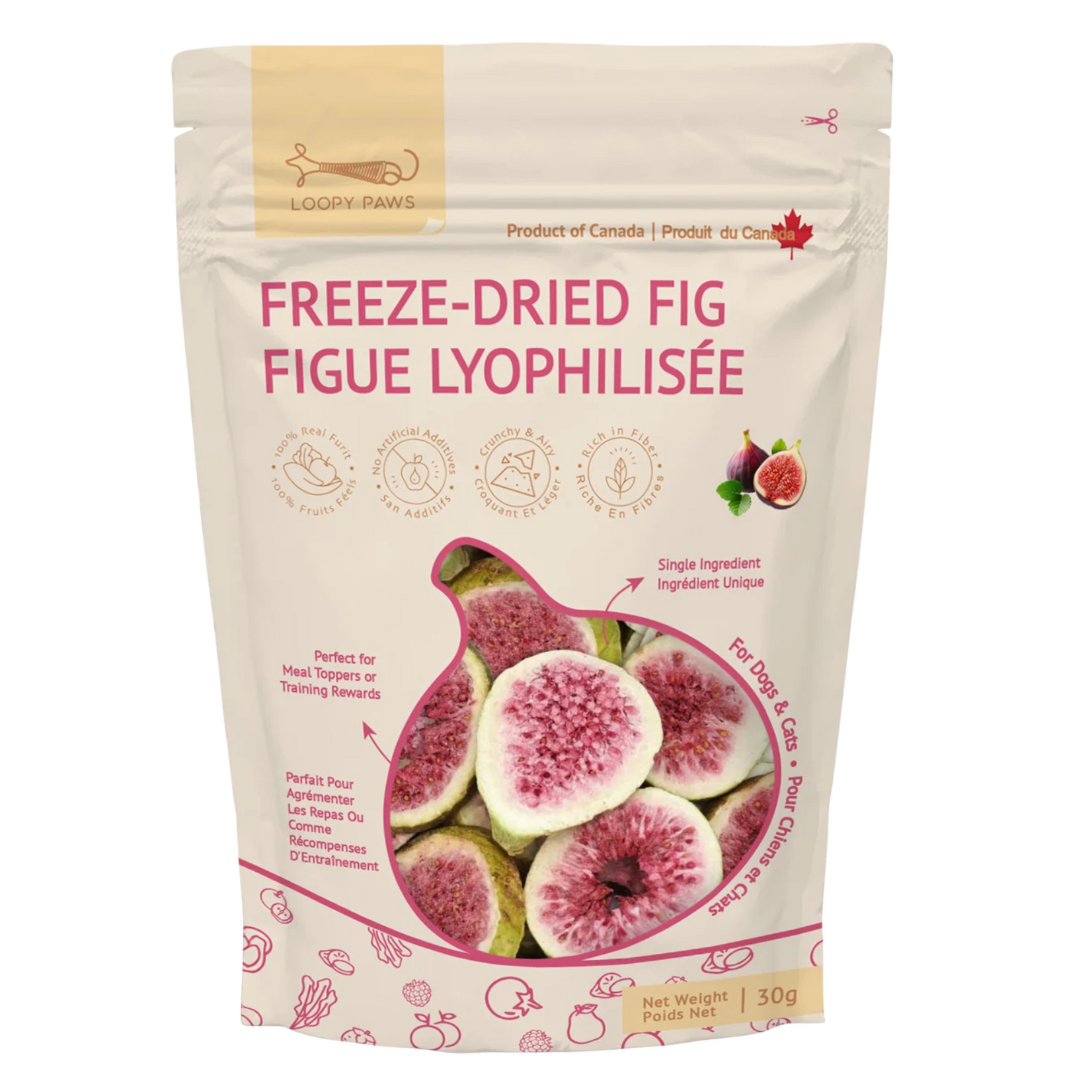 Loopy Paws Loopy Paws: Freeze-Dried Treats: Fruity Crunchy Fig 30g