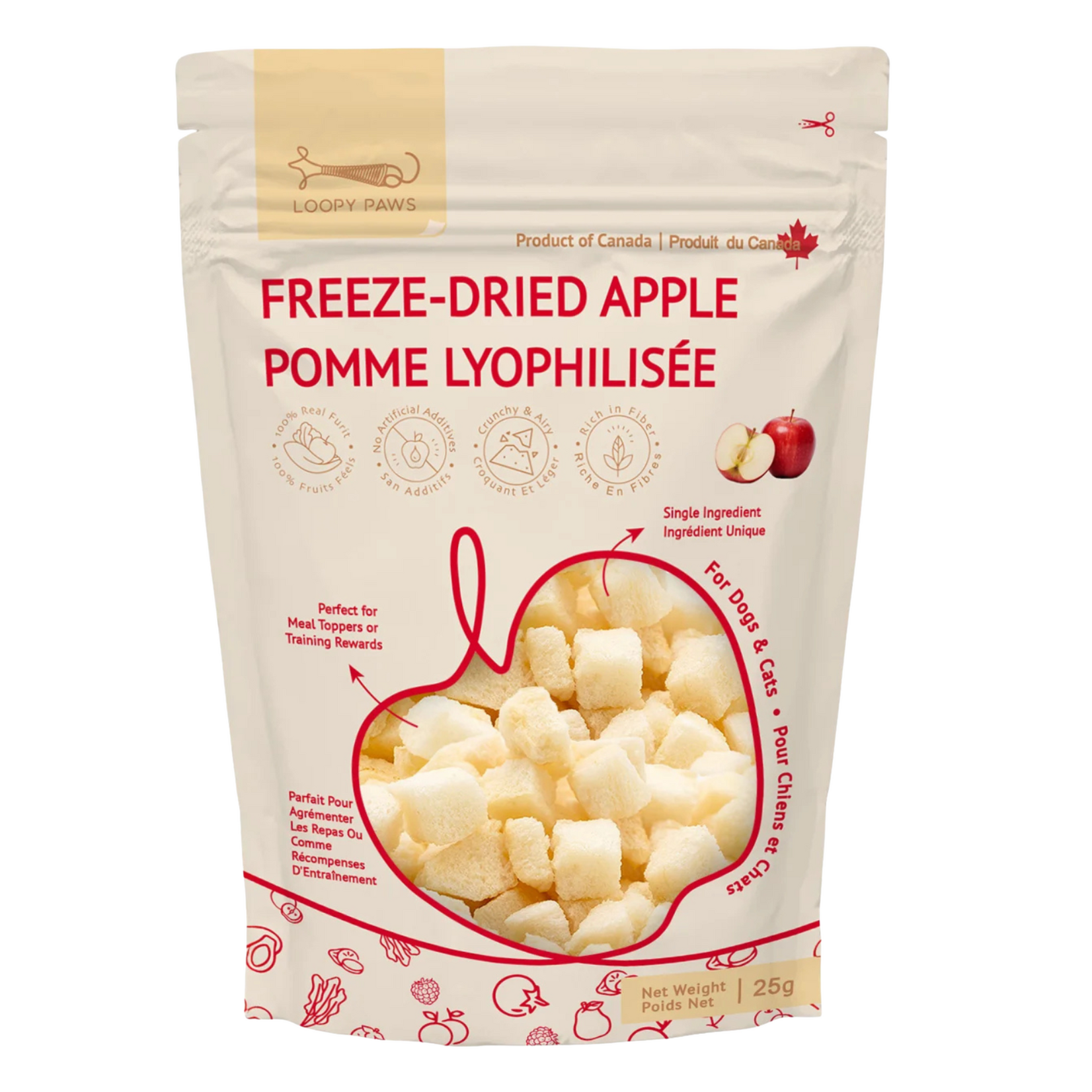 Loopy Paws Loopy Paws: Freeze-Dried Treats: Fruity Crunchy Apple 25g