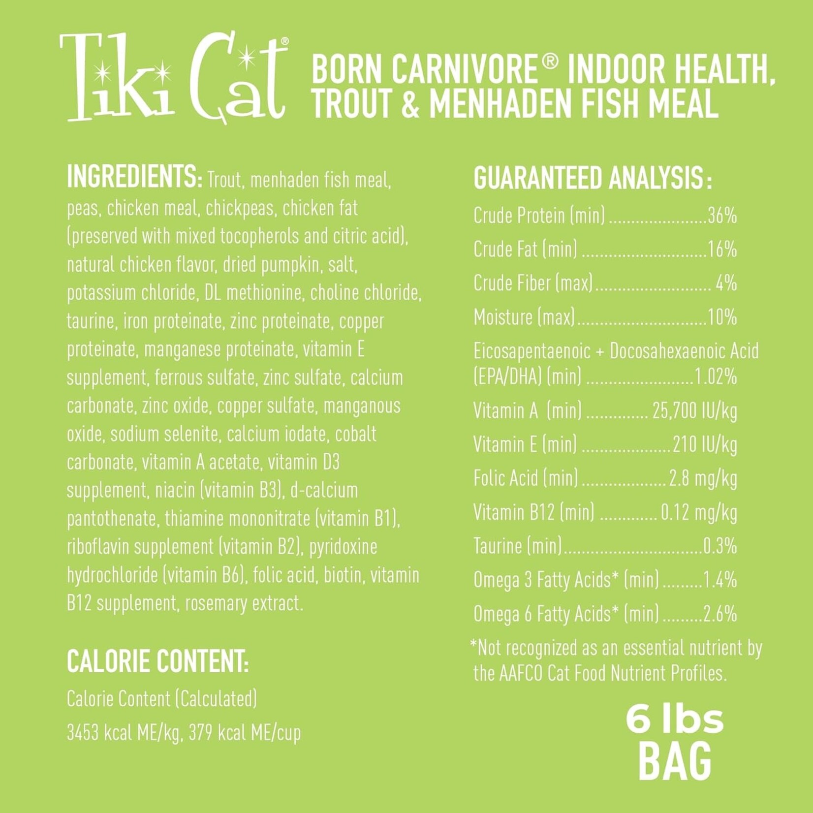 Tiki Cat Tiki Indoor Health: Trout & Menhaden Fish 3lb