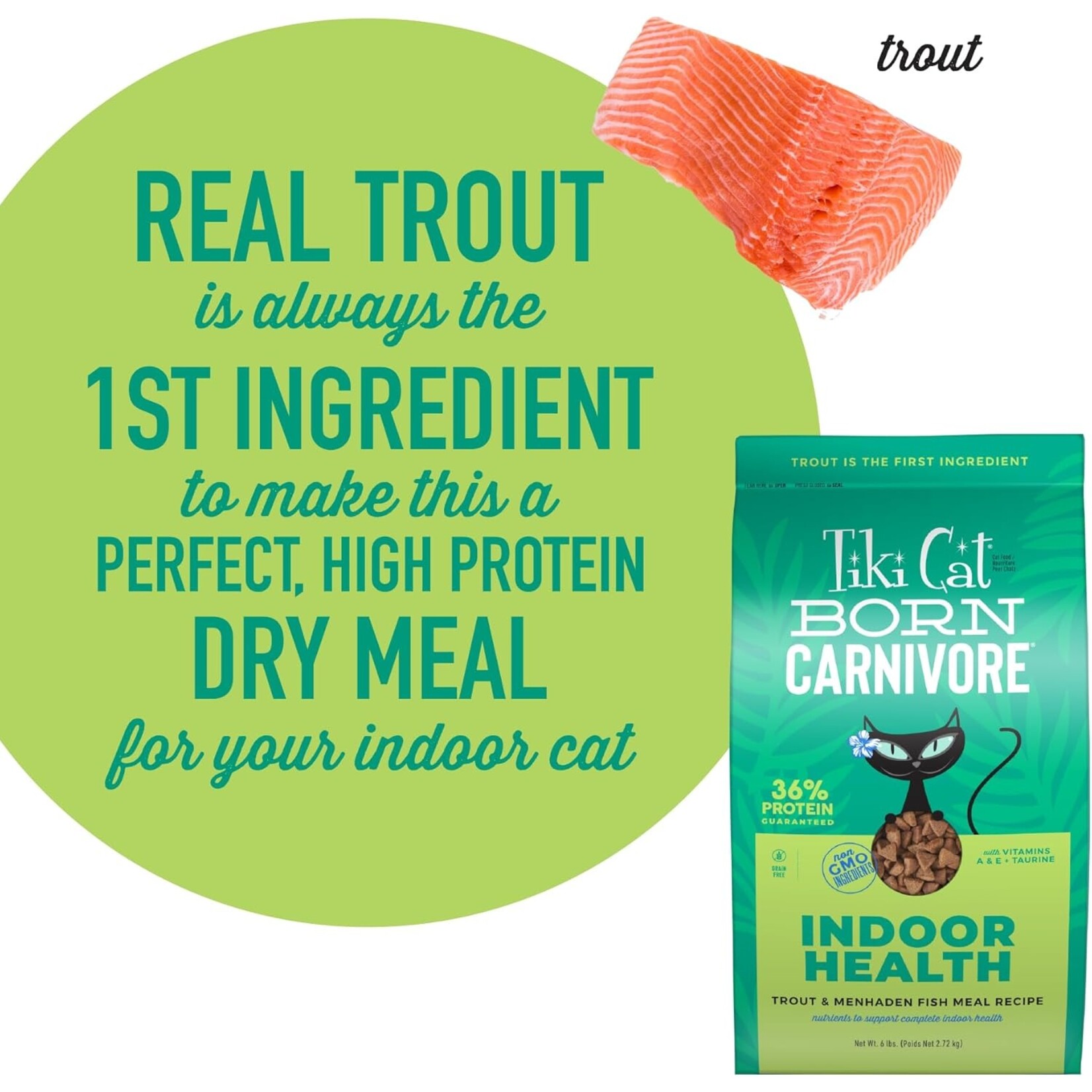 Tiki Cat Tiki Indoor Health: Trout & Menhaden Fish 3lb