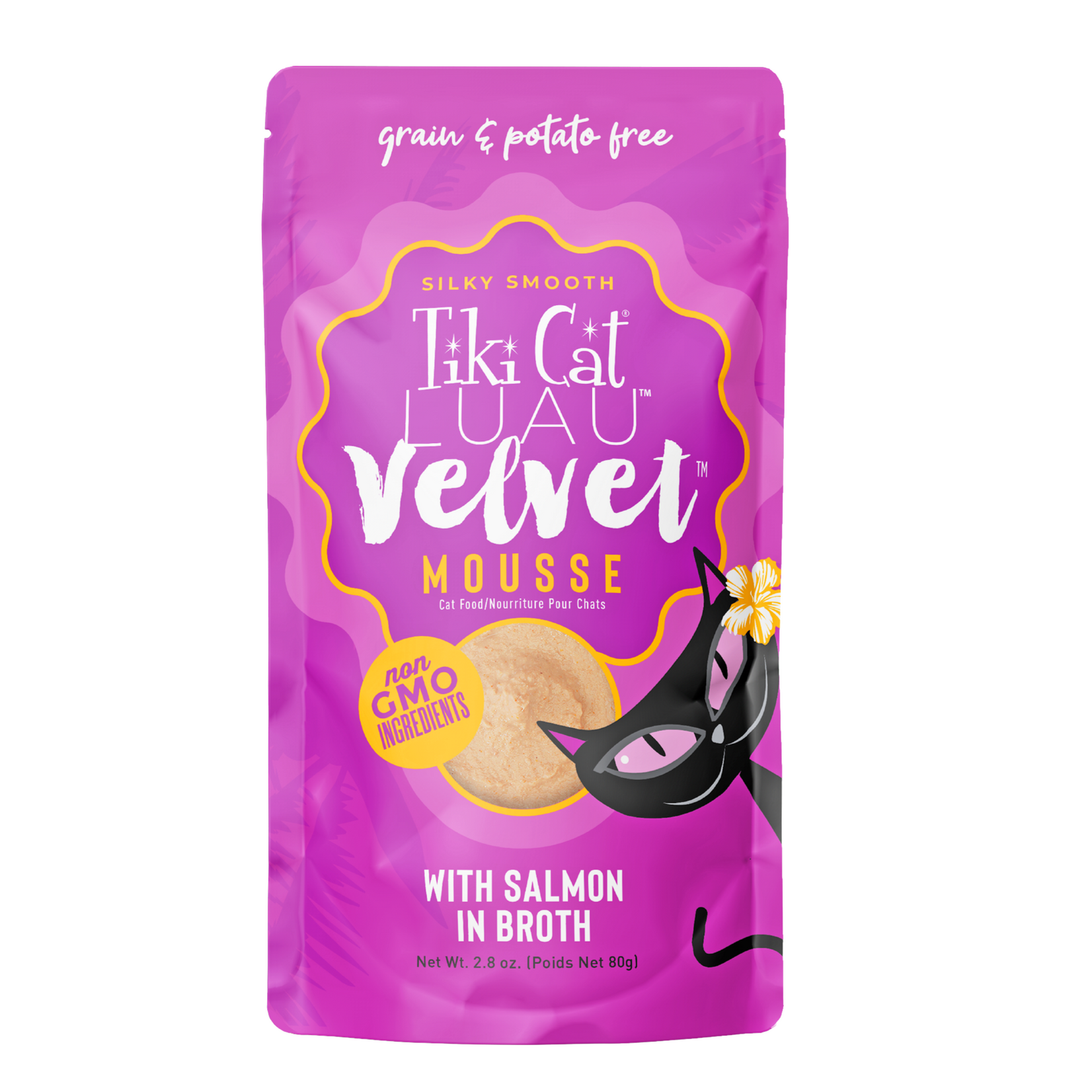 Tiki Cat Tiki Luau: Velvet Mousse: Salmon in Broth 2.8oz pouch