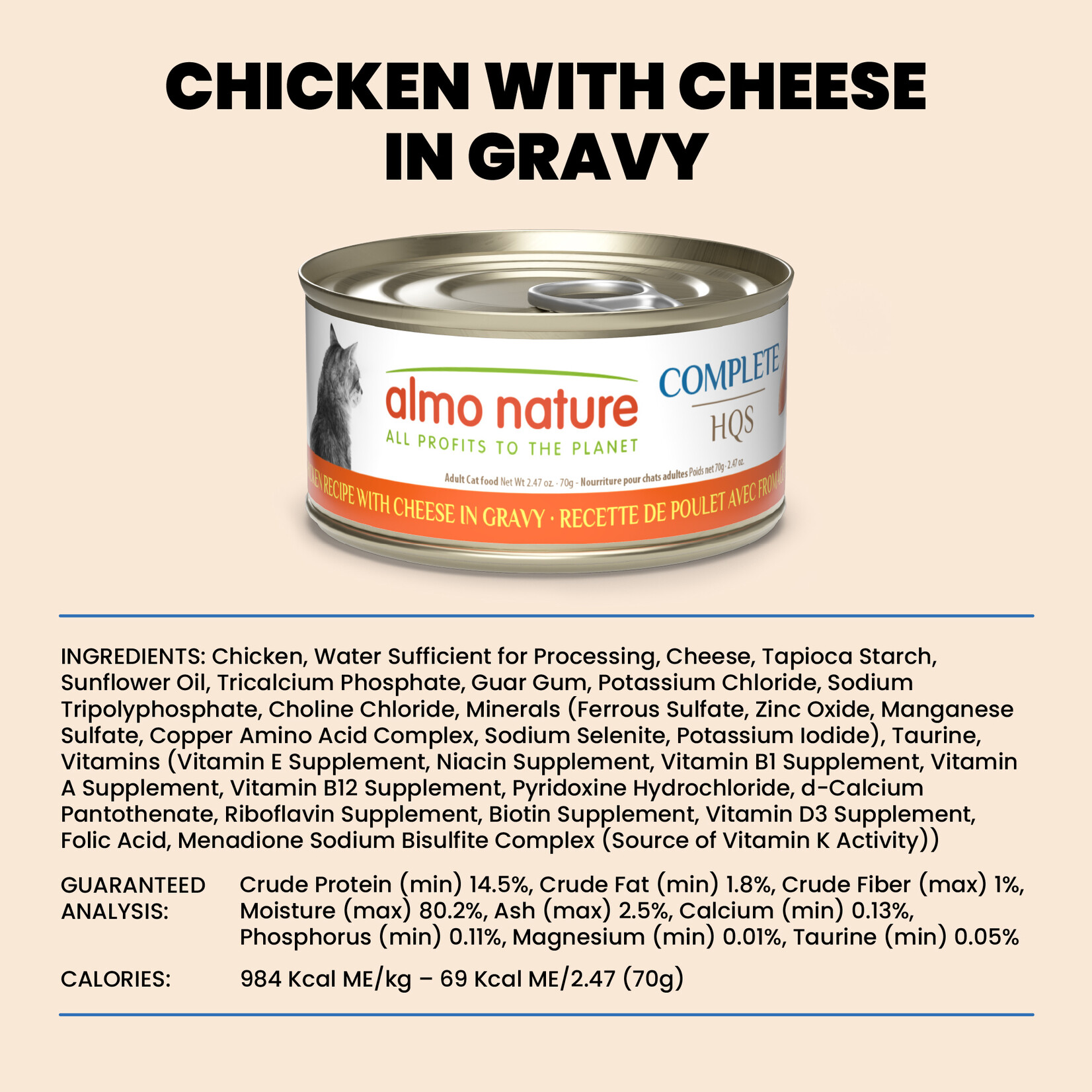 Almo Nature Almo Nature Complete: Chicken with Cheese 70g