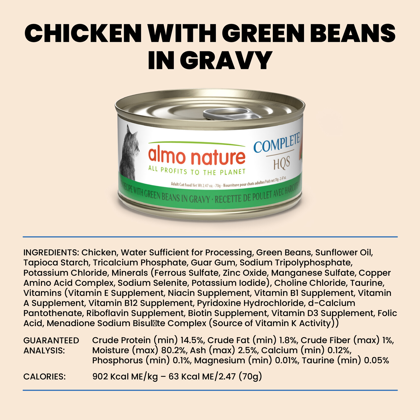 Almo Nature Almo Nature Complete: Chicken with Green Beans 70g