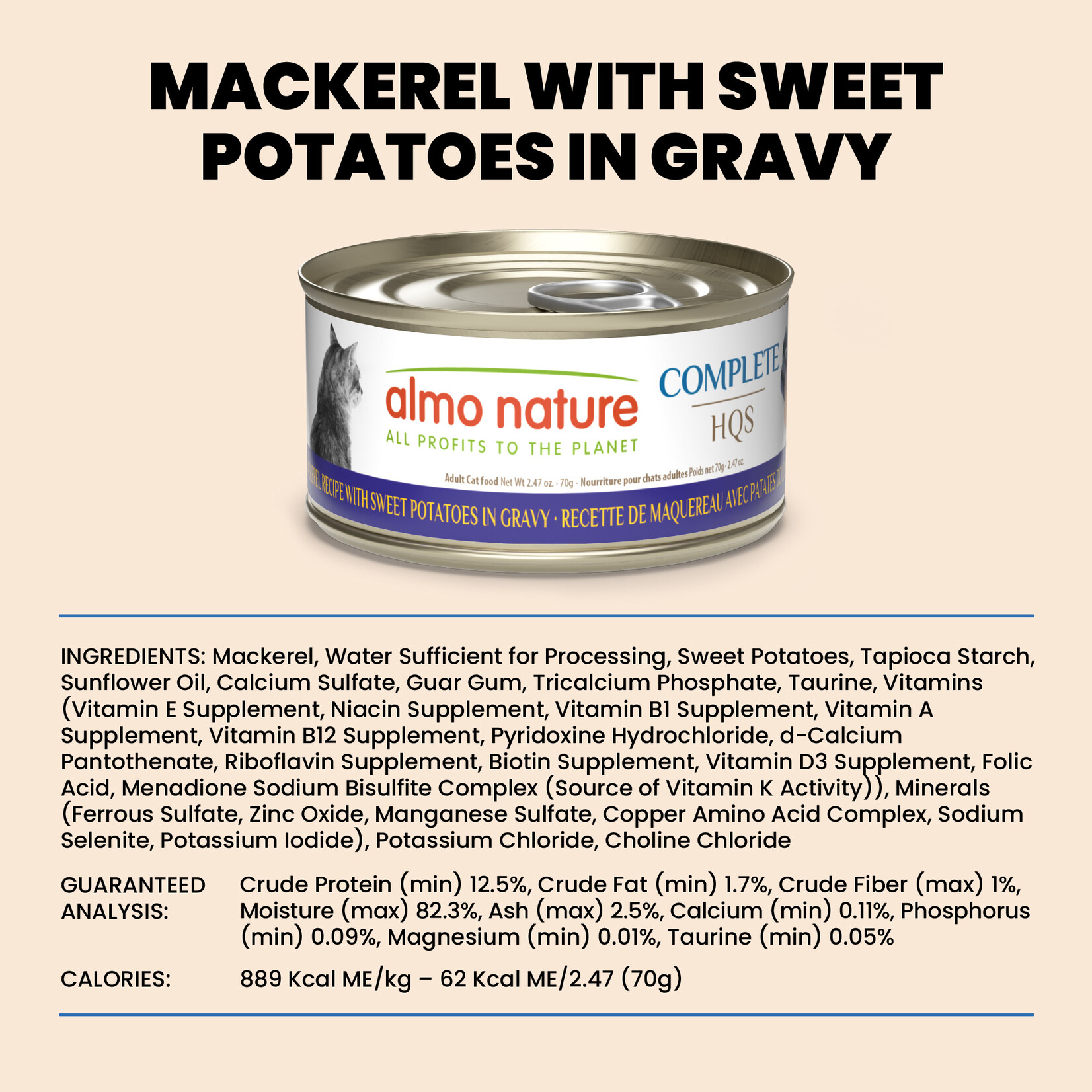 Almo Nature Almo Nature Complete: Mackerel with Sweet Potato 70g