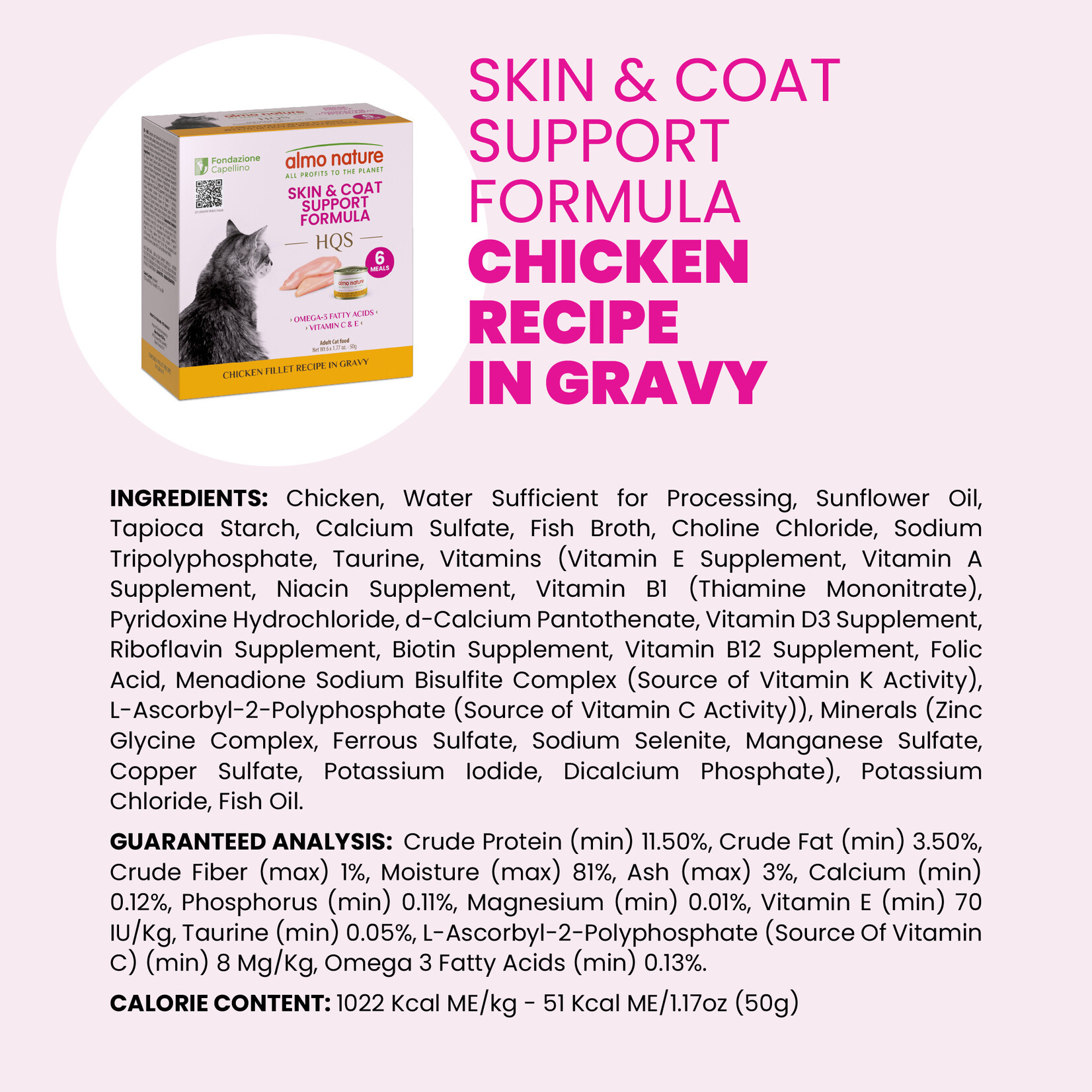 Almo Nature Almo Nature Functionals: Skin & Coat: Chicken Fillet 6x50g