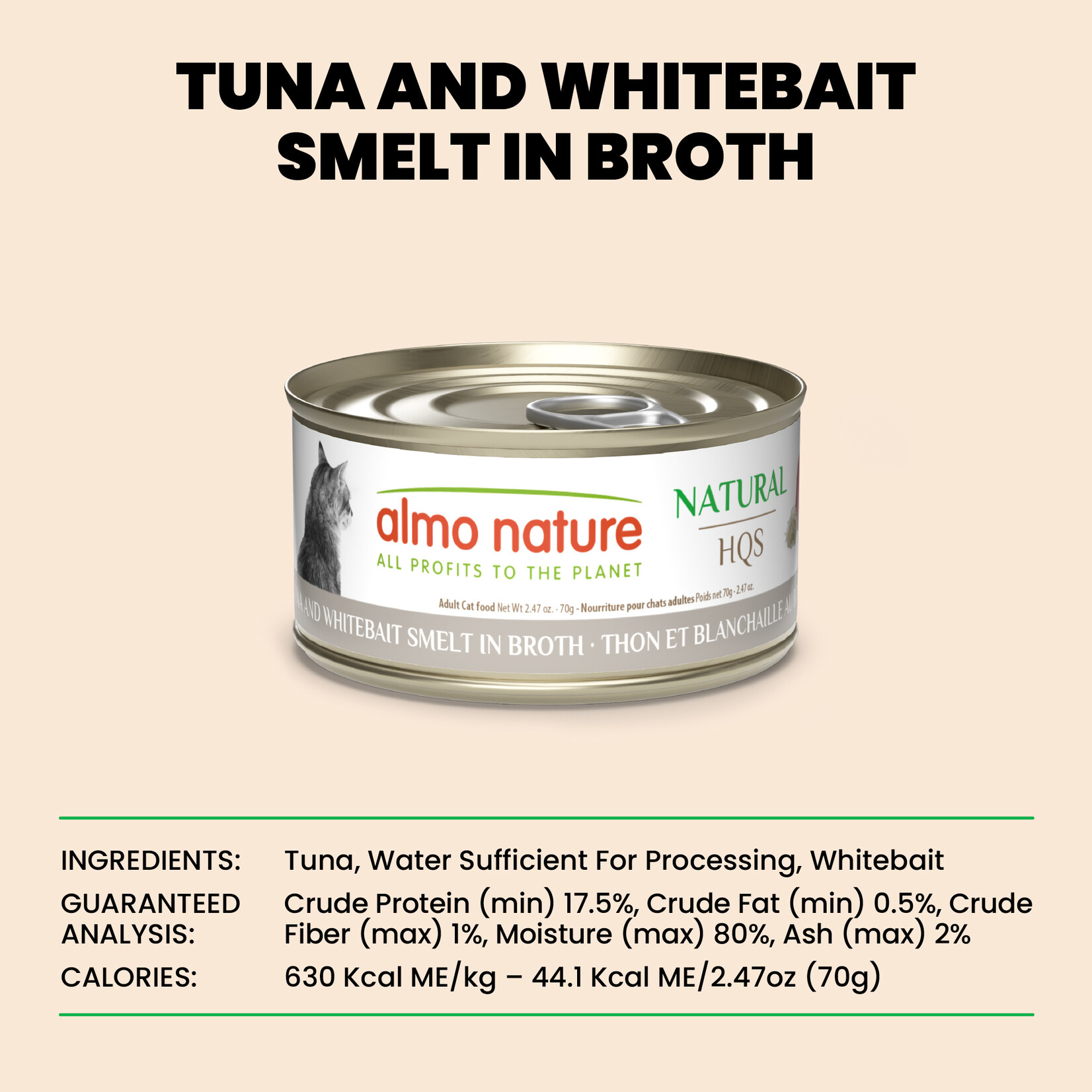 Almo Nature Almo Nature LID: Tuna & Whitebait Smelt 70g