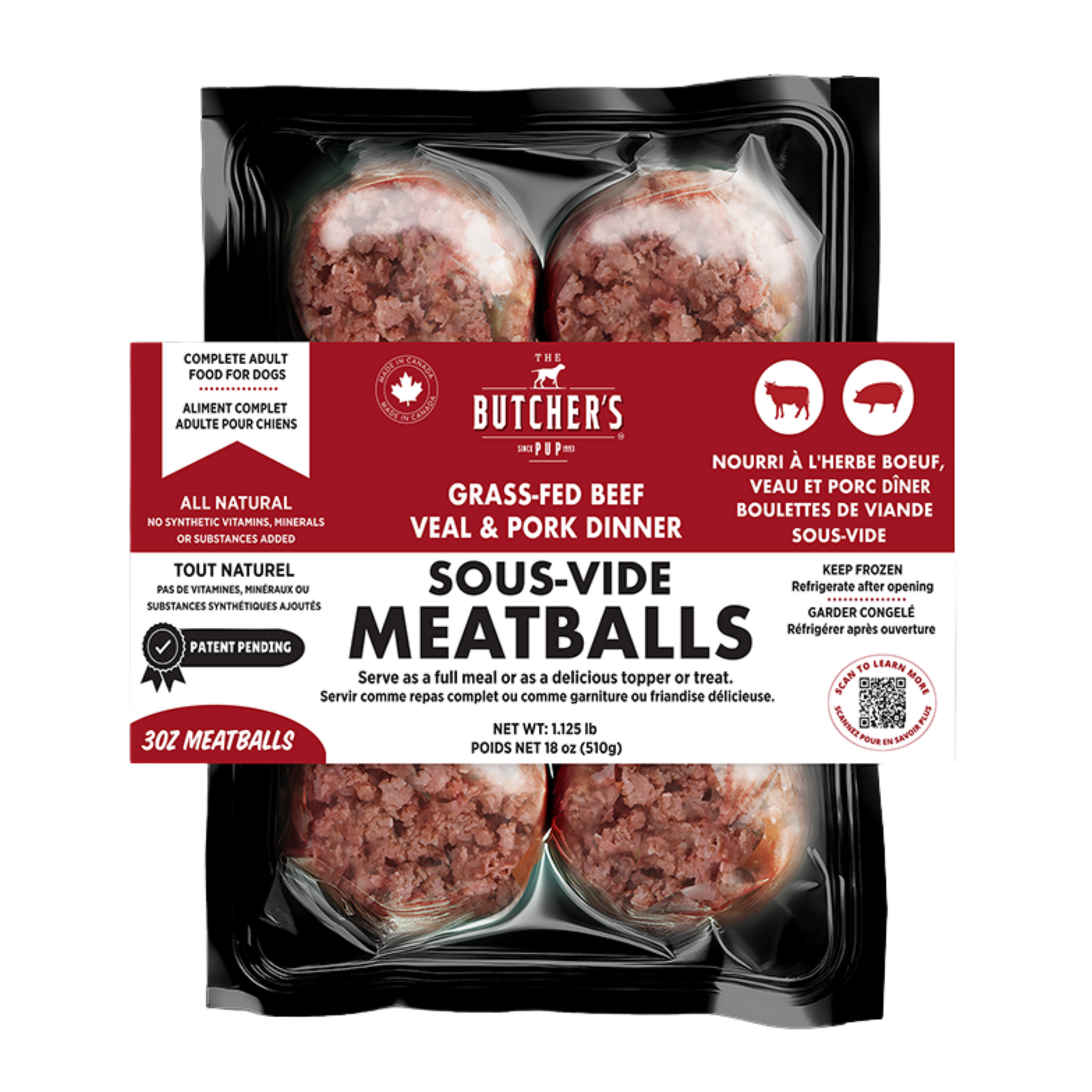 Butcher's Pup Butcher's Pup Meatballs: Beef, Veal, Pork 18oz