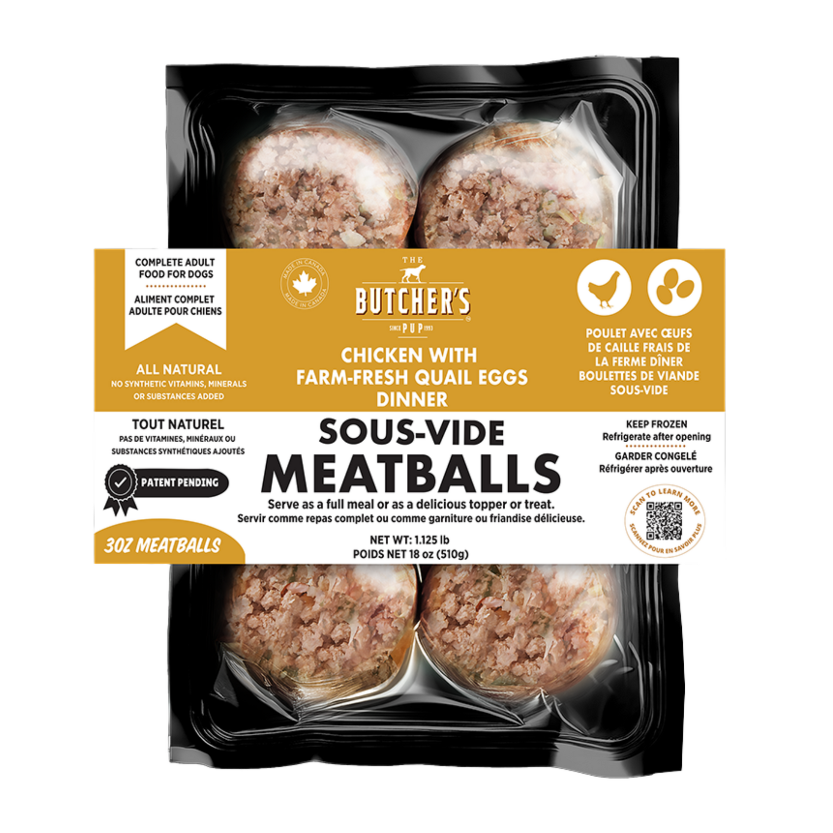 Butcher's Pup Butcher's Pup Meatballs: Chicken & Quail Egg 18oz