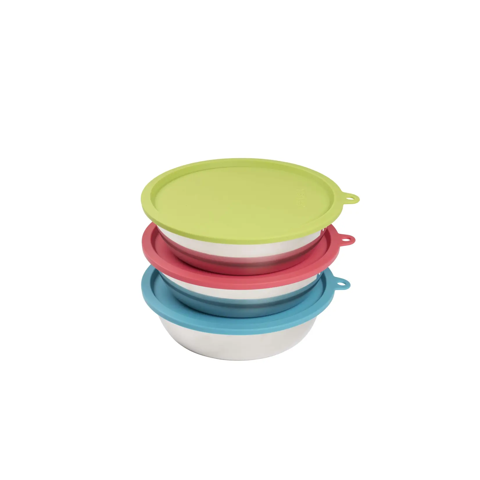 Messy Mutts Messy Mutts: Stainless Saucer with Silicone Lids: 6pc Set