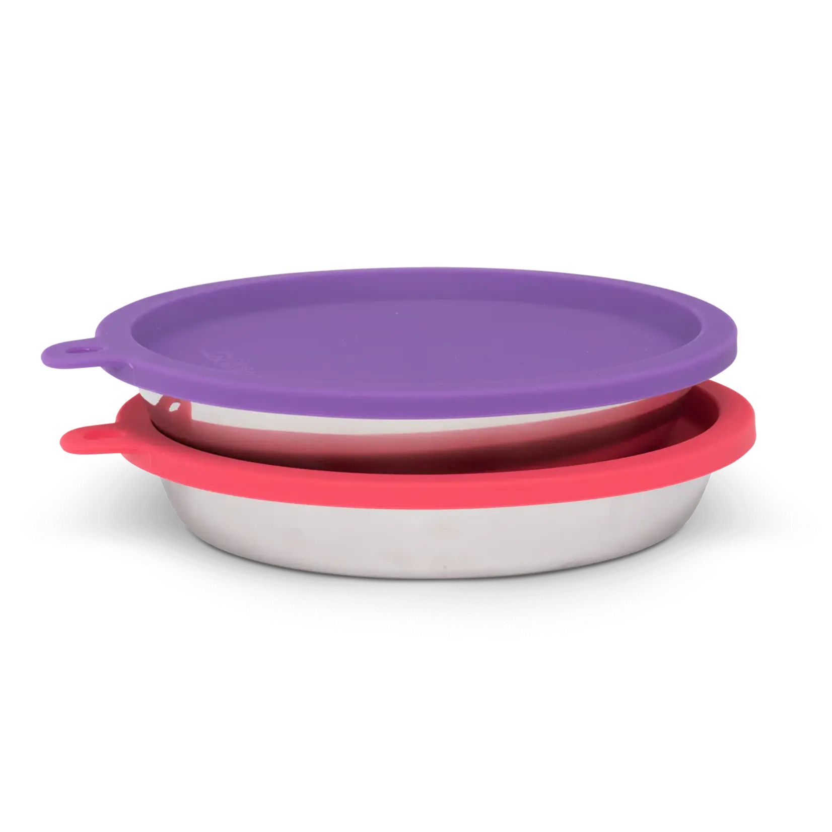 Messy Cats Messy Cats: Stainless Saucers with Silicone Lids: 4pc Set